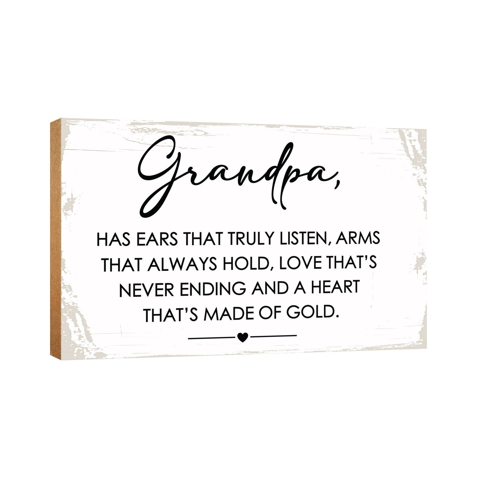 Wooden Table Top and Shelf Home Décor Gift for Grandfather - Has Ears That Truly Listen - LifeSong Milestones