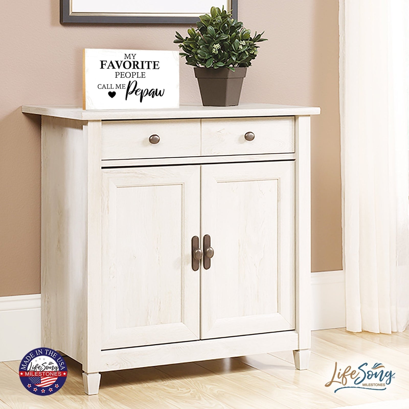 Wooden Table Top and Shelf Home Décor Gift for Grandfather - My Favorite People - LifeSong Milestones