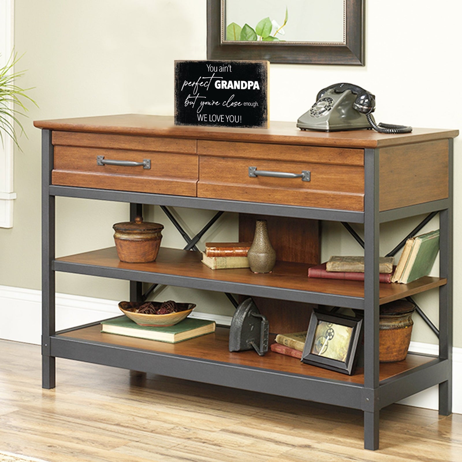 Wooden Table Top and Shelf Home Décor Gift for Grandfather - You Ain't Perfect - LifeSong Milestones