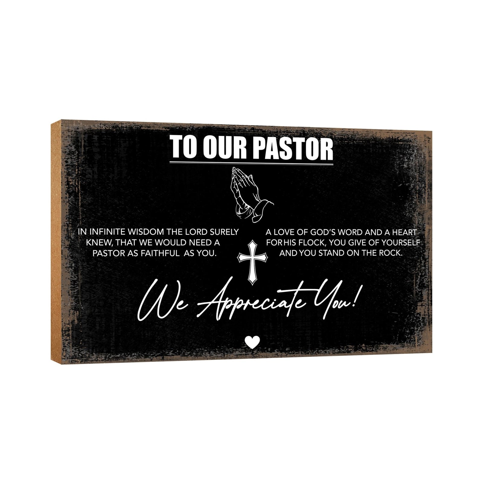 Wooden Tabletop and Shelf Décor Gift for Pastor - LifeSong Milestones