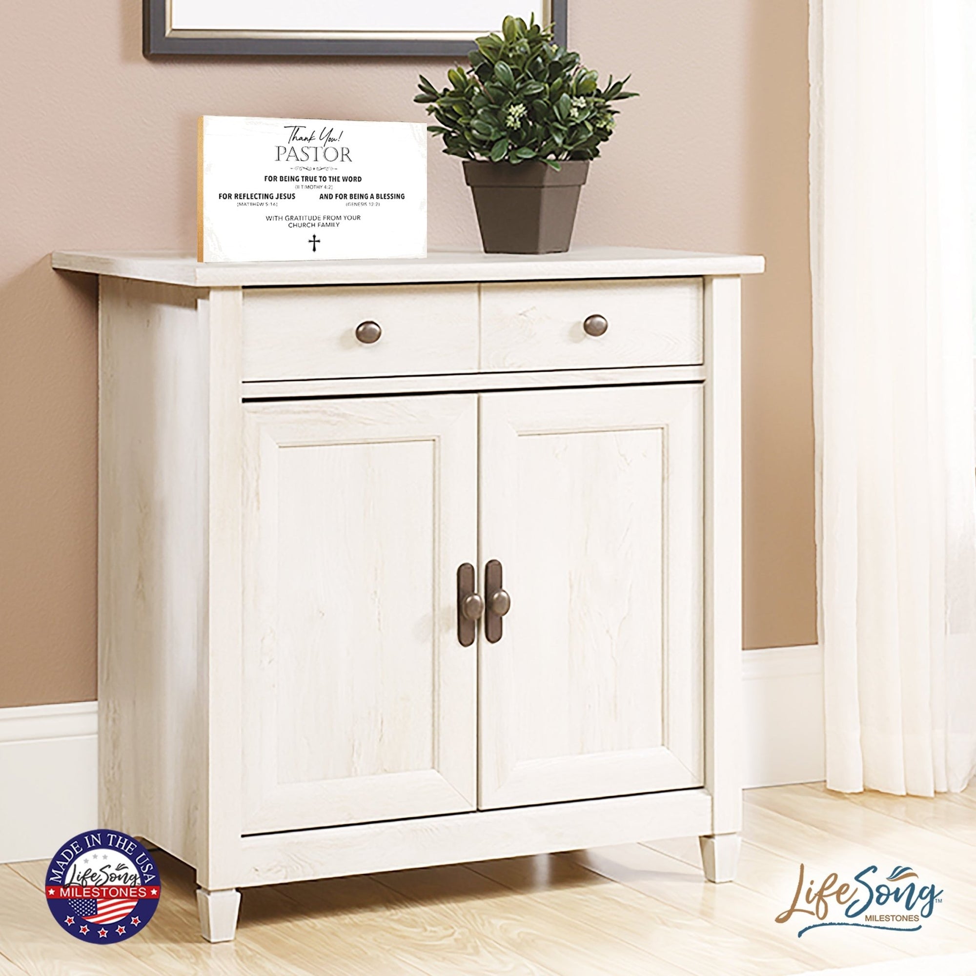 Wooden Tabletop and Shelf Décor Gift for Pastor - LifeSong Milestones