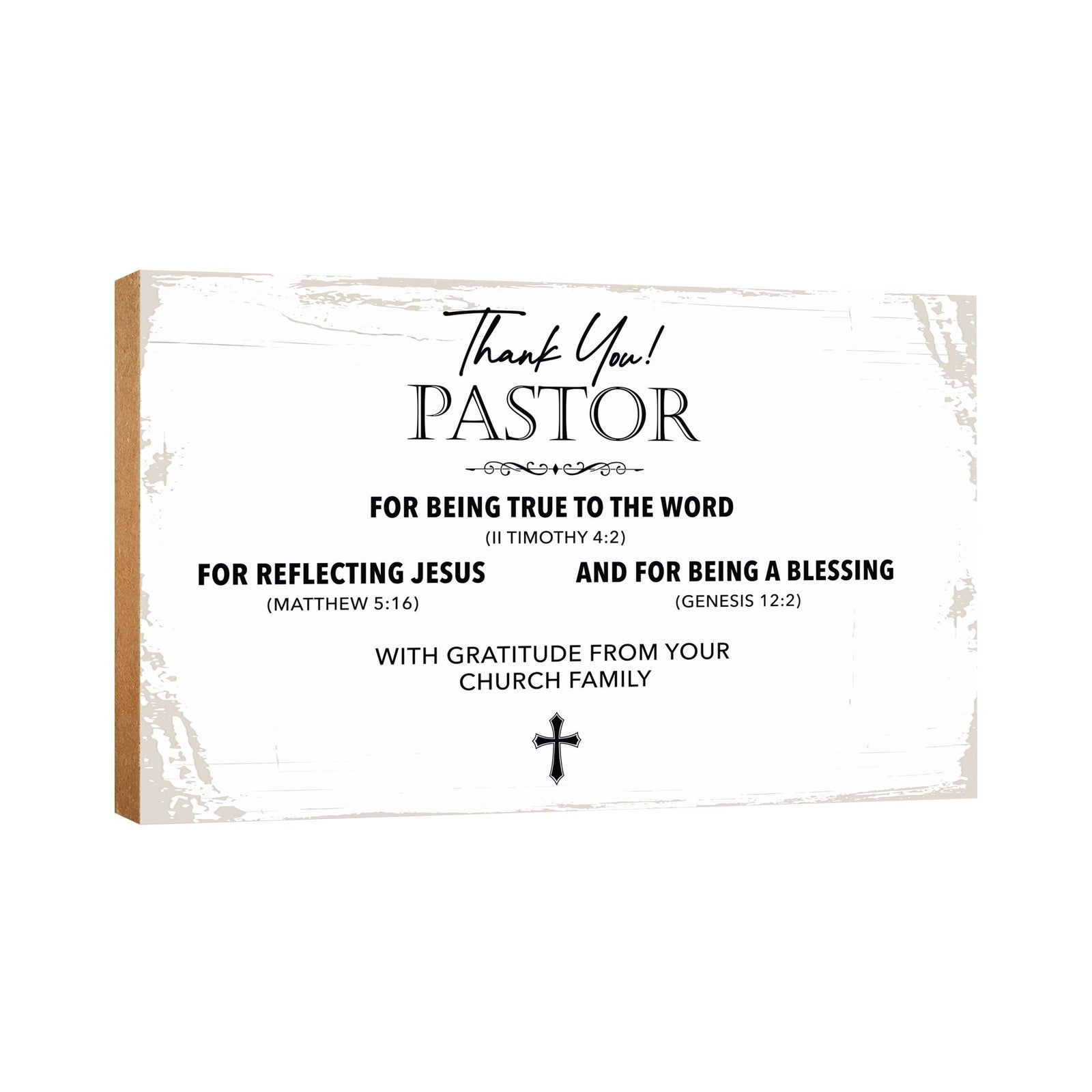 Wooden Tabletop and Shelf Décor Gift for Pastor - LifeSong Milestones