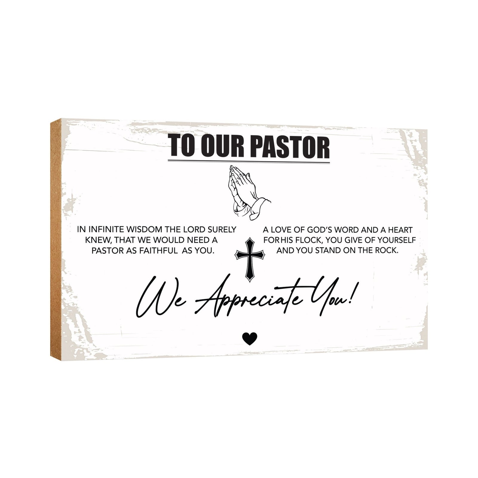 Wooden Tabletop and Shelf Décor Gift for Pastor - LifeSong Milestones