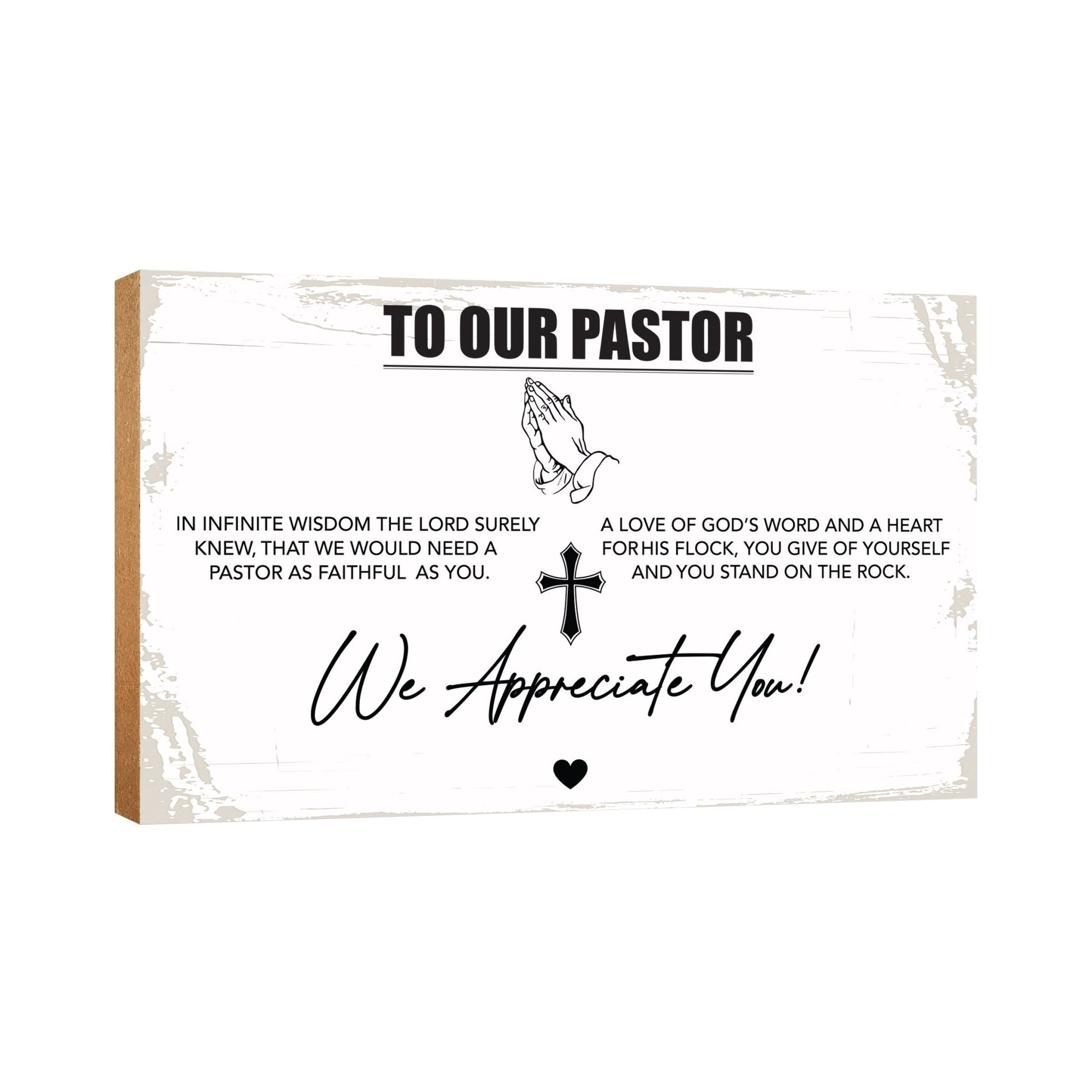 Wooden Tabletop and Shelf Décor Gift for Pastor - LifeSong Milestones