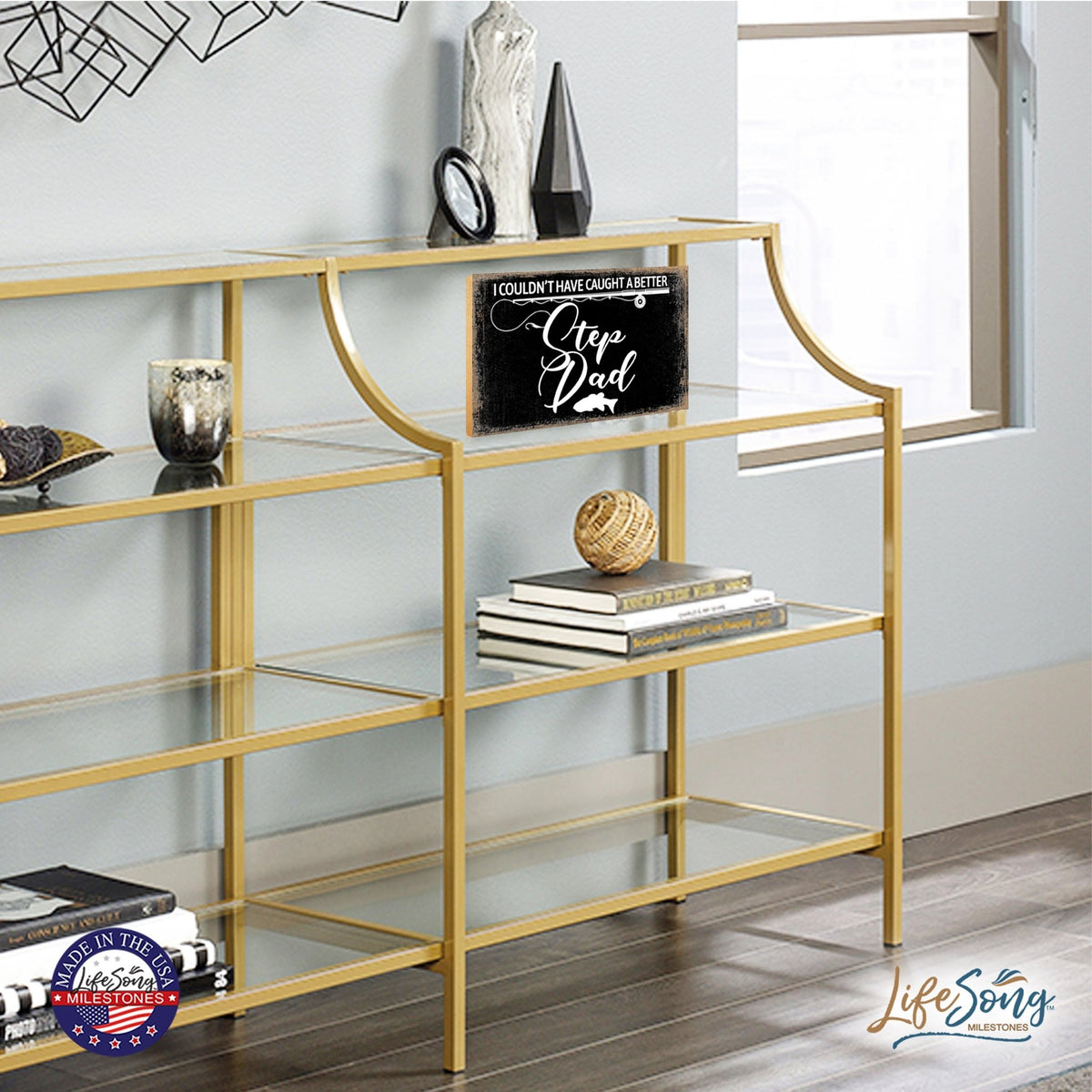 Wooden Tabletop and Unique Shelf Décor Gift for Dad - LifeSong Milestones