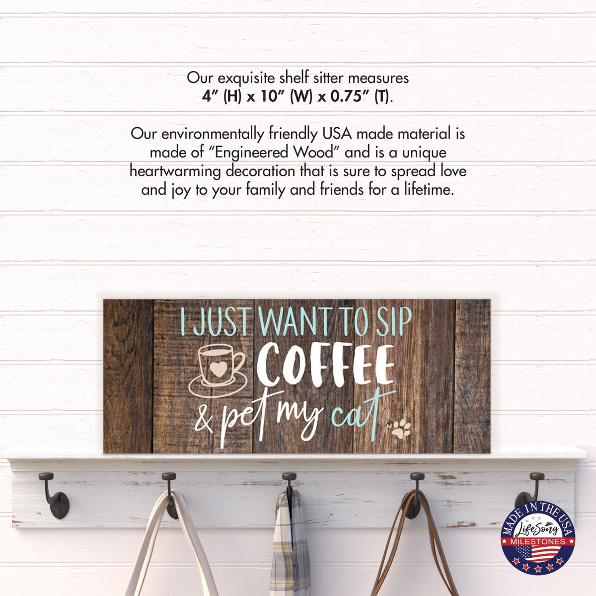 Wooden Unique Pet Shelf Décor and Tabletop Signs - LifeSong Milestones