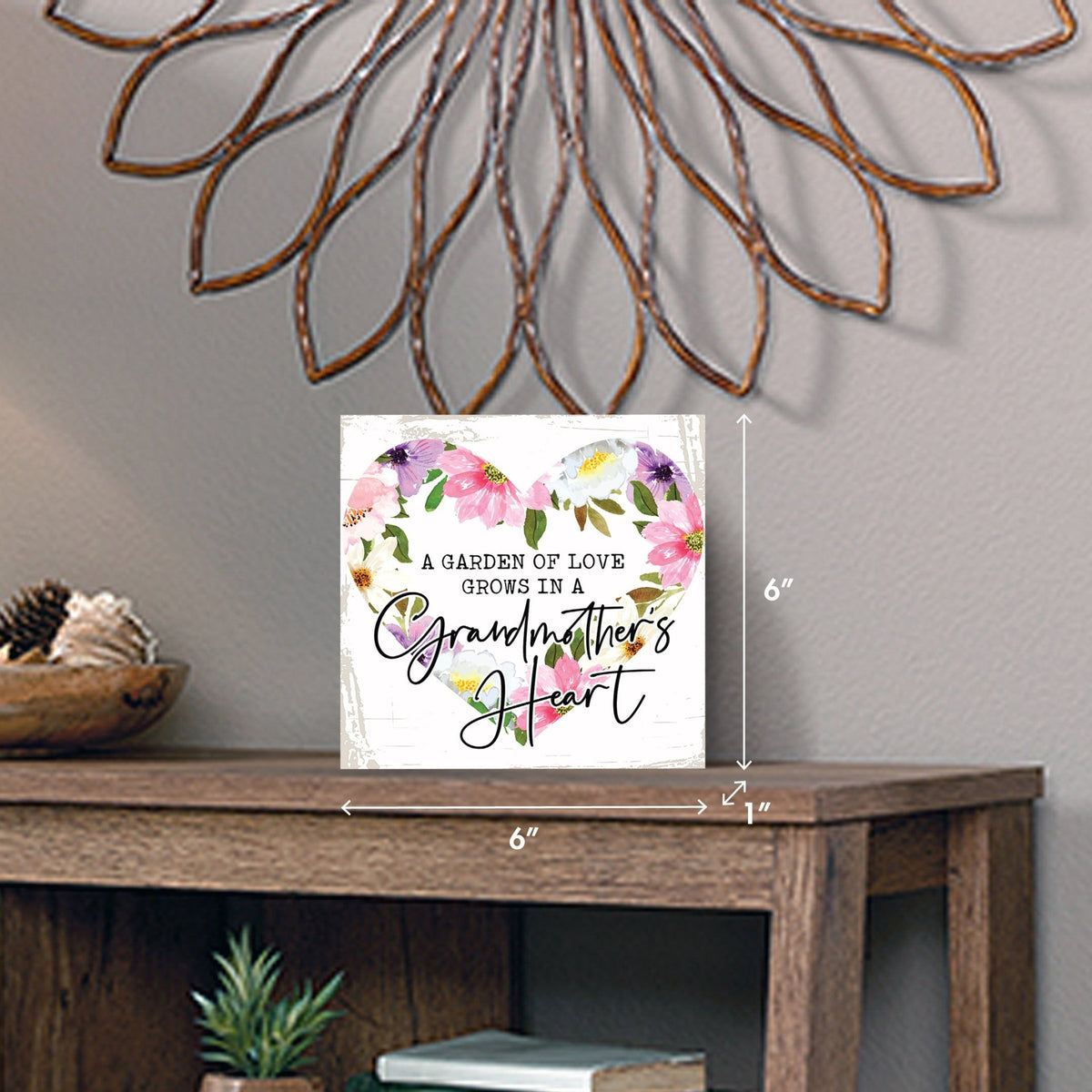 Wooden Unique Shelf Decor and Table Top Signs for Grandmother - A Garden of Love - LifeSong Milestones
