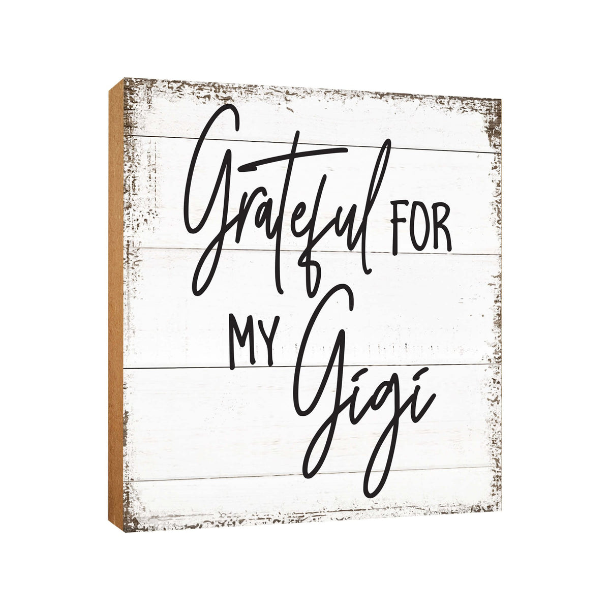 Wooden Unique Shelf Decor and Table Top Signs for Grandmother - Grateful For My - LifeSong Milestones