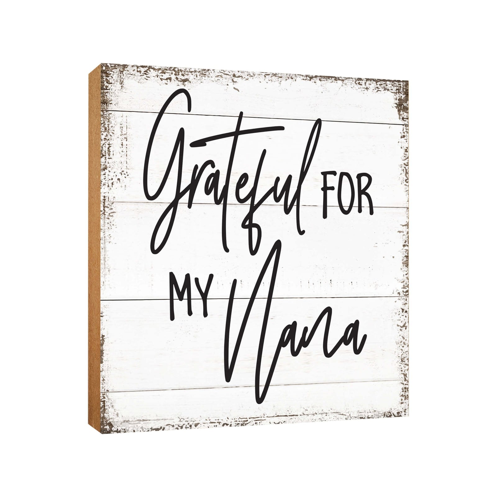 Wooden Unique Shelf Decor and Table Top Signs for Grandmother - Grateful For My - LifeSong Milestones