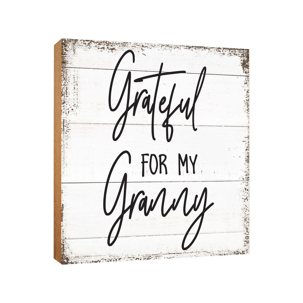 Wooden Unique Shelf Decor and Table Top Signs for Grandmother - Grateful For My - LifeSong Milestones