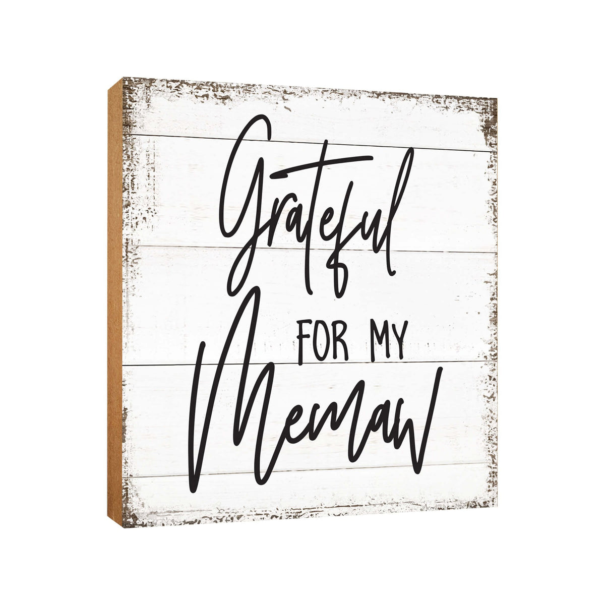 Wooden Unique Shelf Decor and Table Top Signs for Grandmother - Grateful For My - LifeSong Milestones