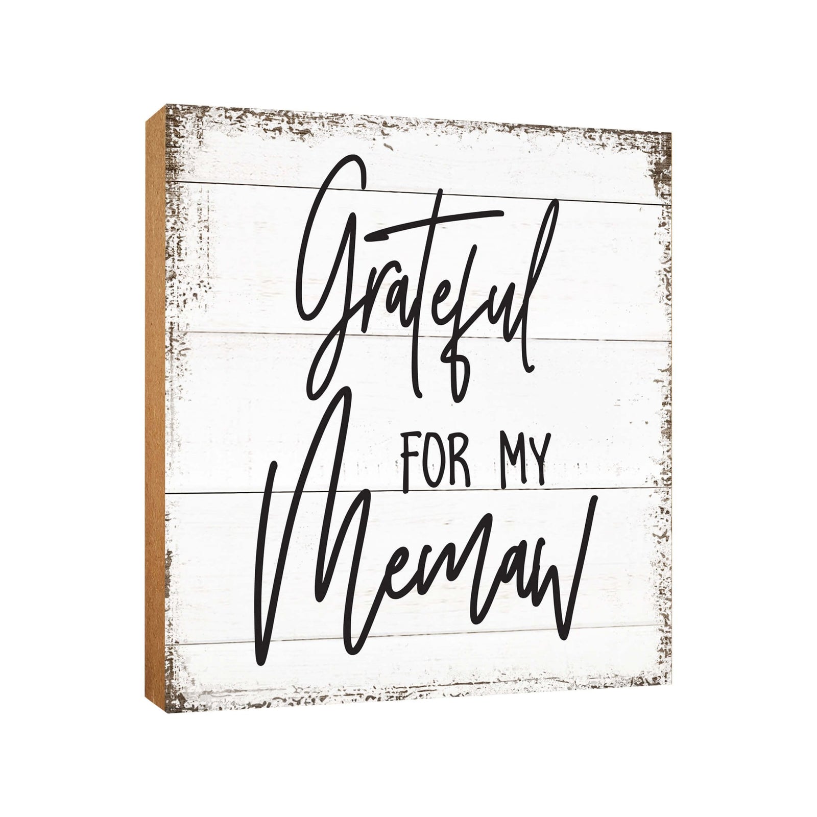 Wooden Unique Shelf Decor and Table Top Signs for Grandmother - Grateful For My - LifeSong Milestones