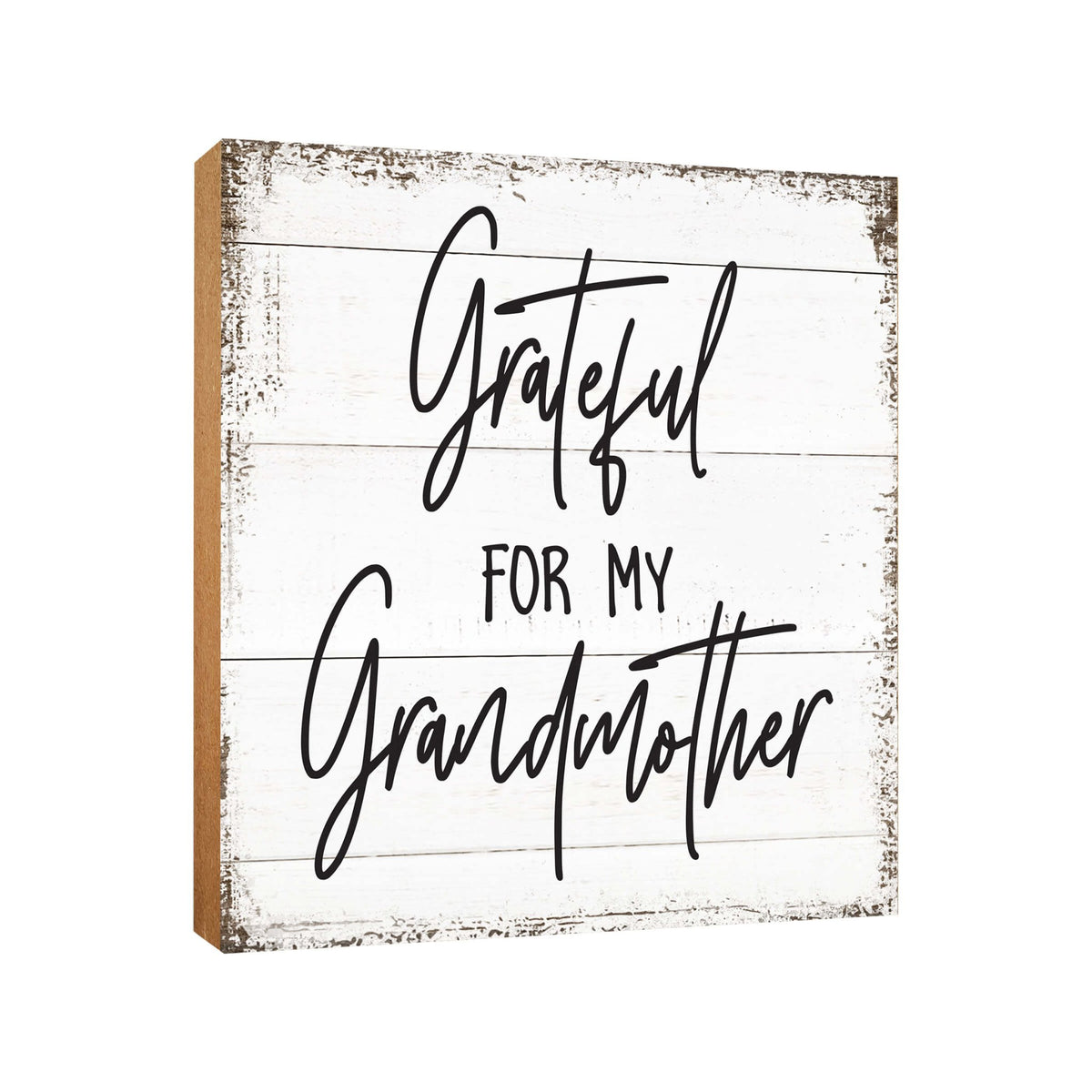 Wooden Unique Shelf Decor and Table Top Signs for Grandmother - Grateful For My - LifeSong Milestones