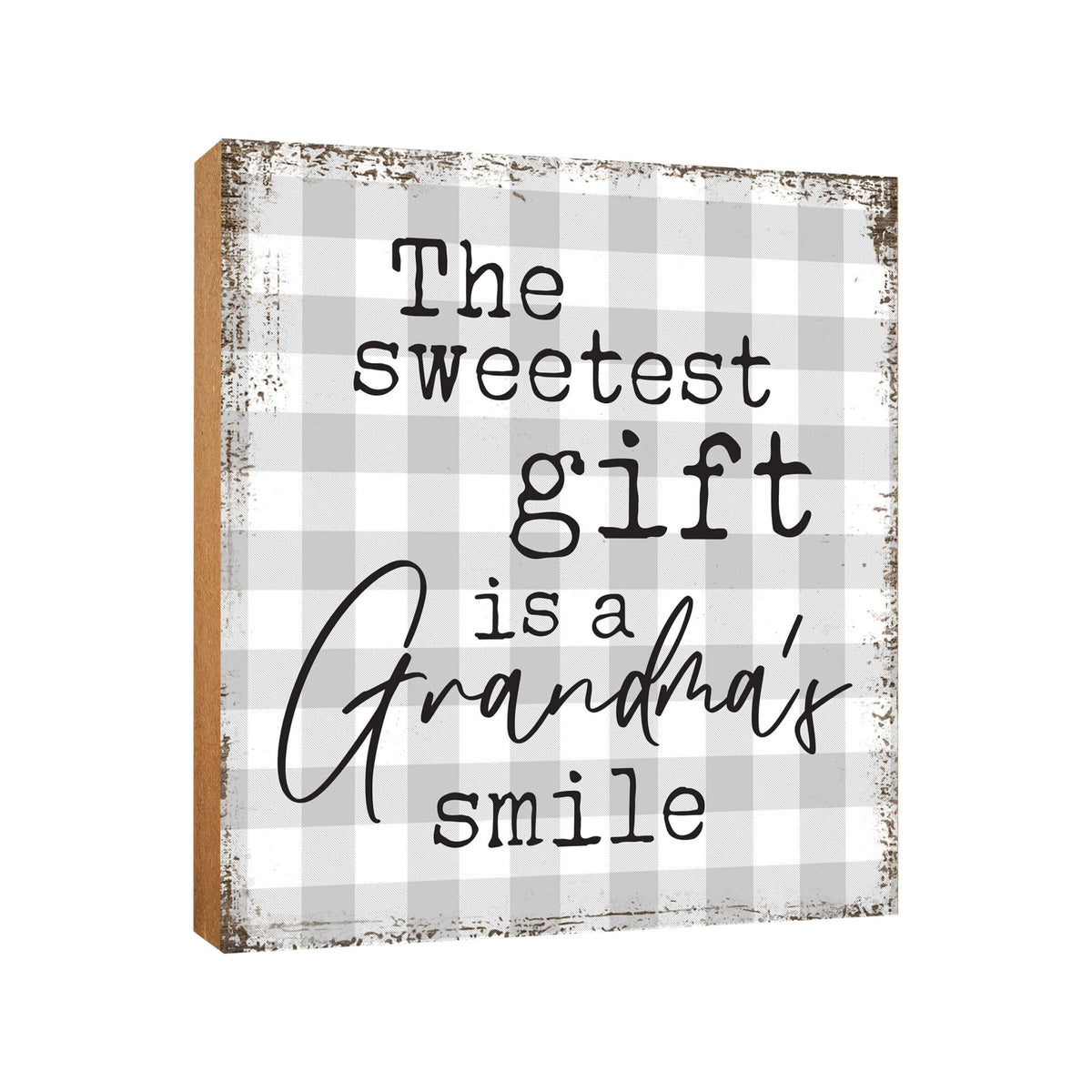 Wooden Unique Shelf Decor and Table Top Signs for Grandmother - The Sweetest Gift - LifeSong Milestones