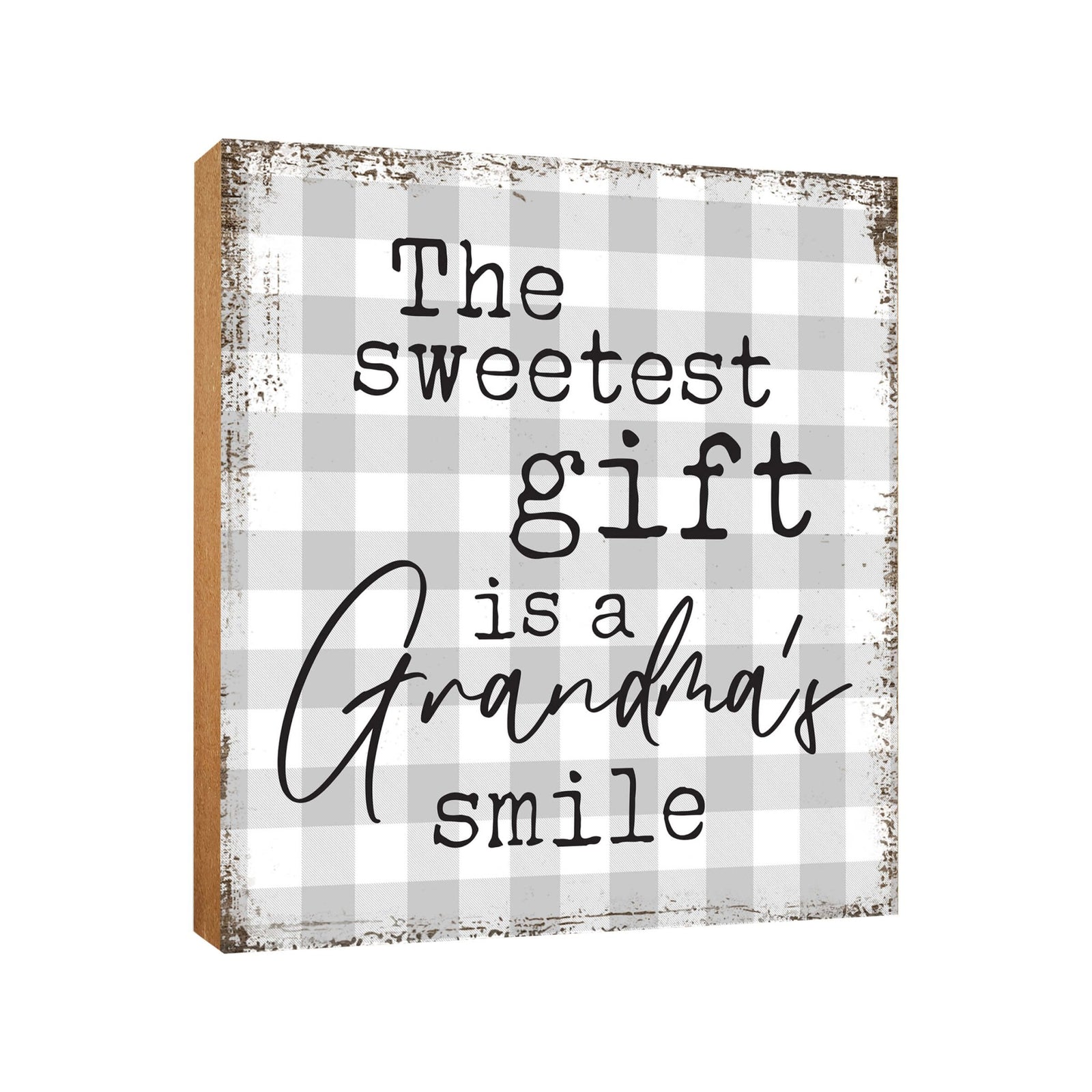 Wooden Unique Shelf Decor and Table Top Signs for Grandmother - The Sweetest Gift - LifeSong Milestones