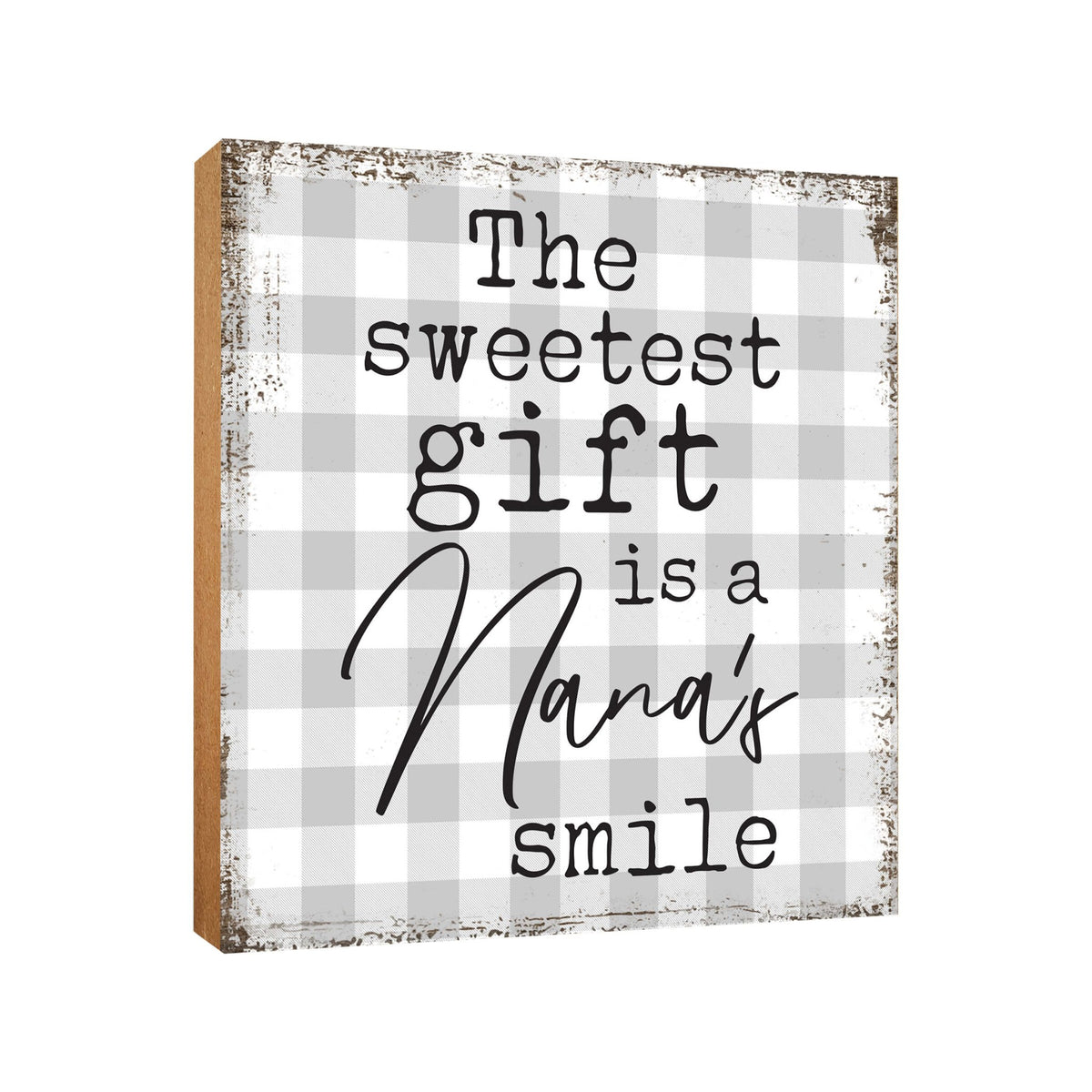 Wooden Unique Shelf Decor and Table Top Signs for Grandmother - The Sweetest Gift - LifeSong Milestones