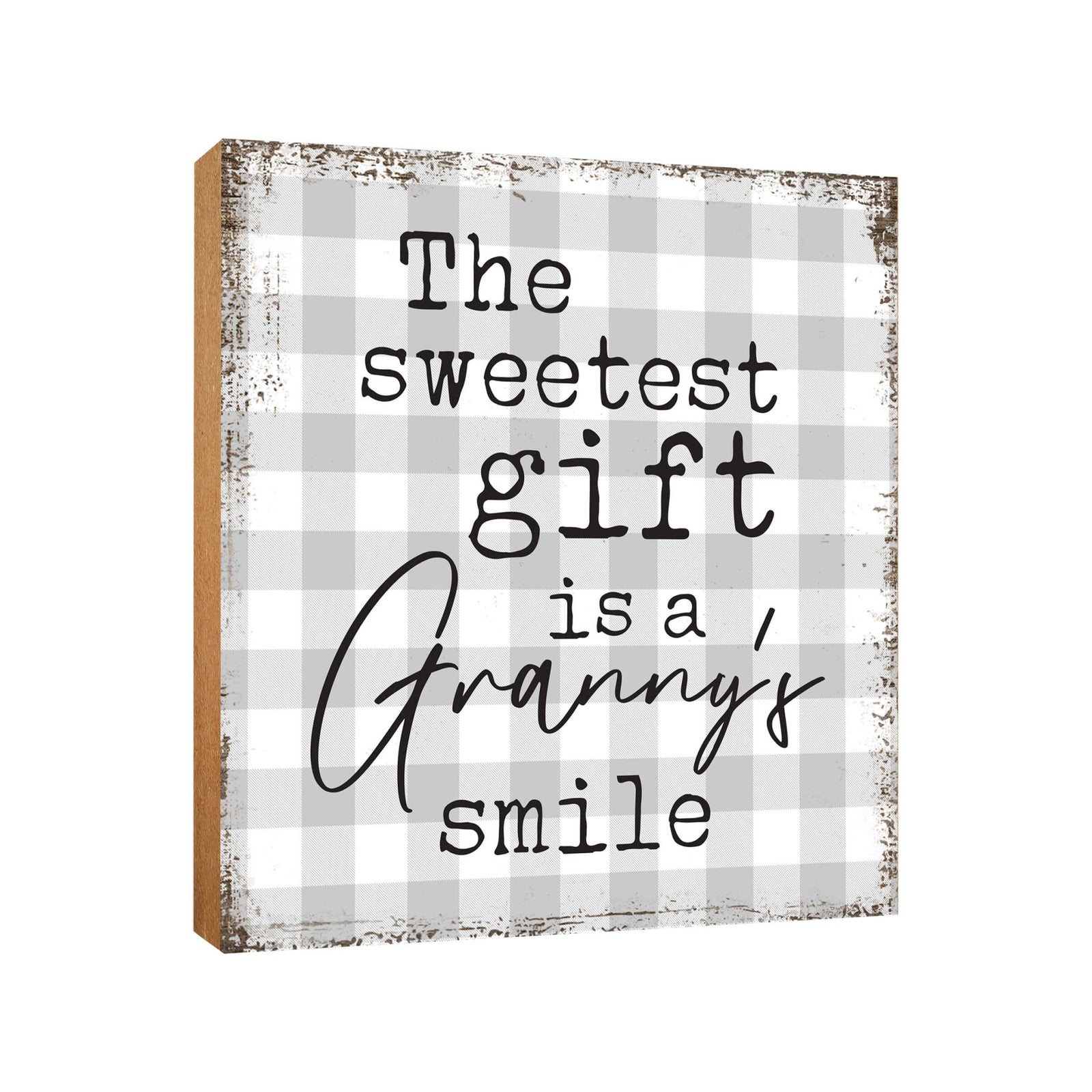 Wooden Unique Shelf Decor and Table Top Signs for Grandmother - The Sweetest Gift - LifeSong Milestones