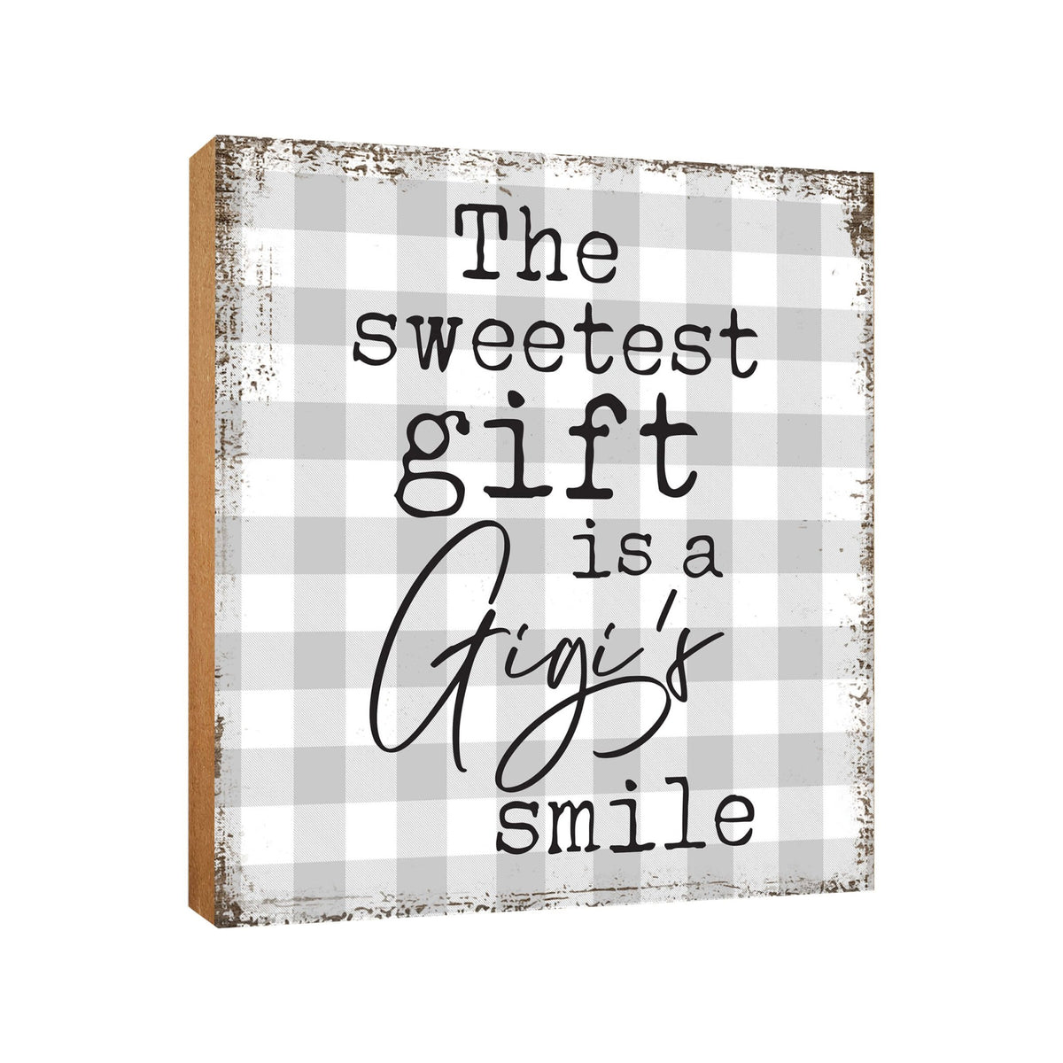 Wooden Unique Shelf Decor and Table Top Signs for Grandmother - The Sweetest Gift - LifeSong Milestones