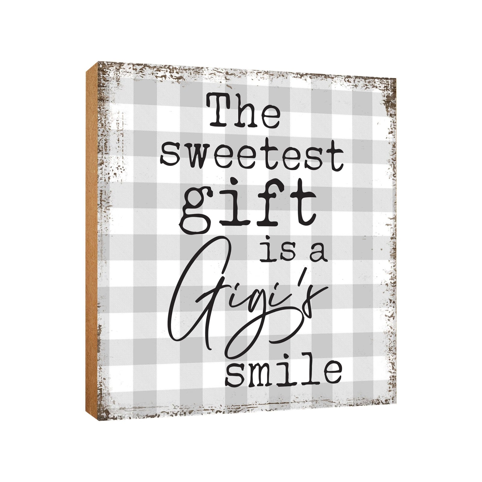 Wooden Unique Shelf Decor and Table Top Signs for Grandmother - The Sweetest Gift - LifeSong Milestones