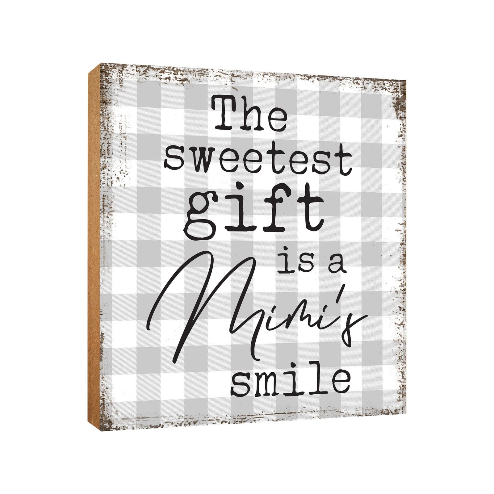 Wooden Unique Shelf Decor and Table Top Signs for Grandmother - The Sweetest Gift - LifeSong Milestones