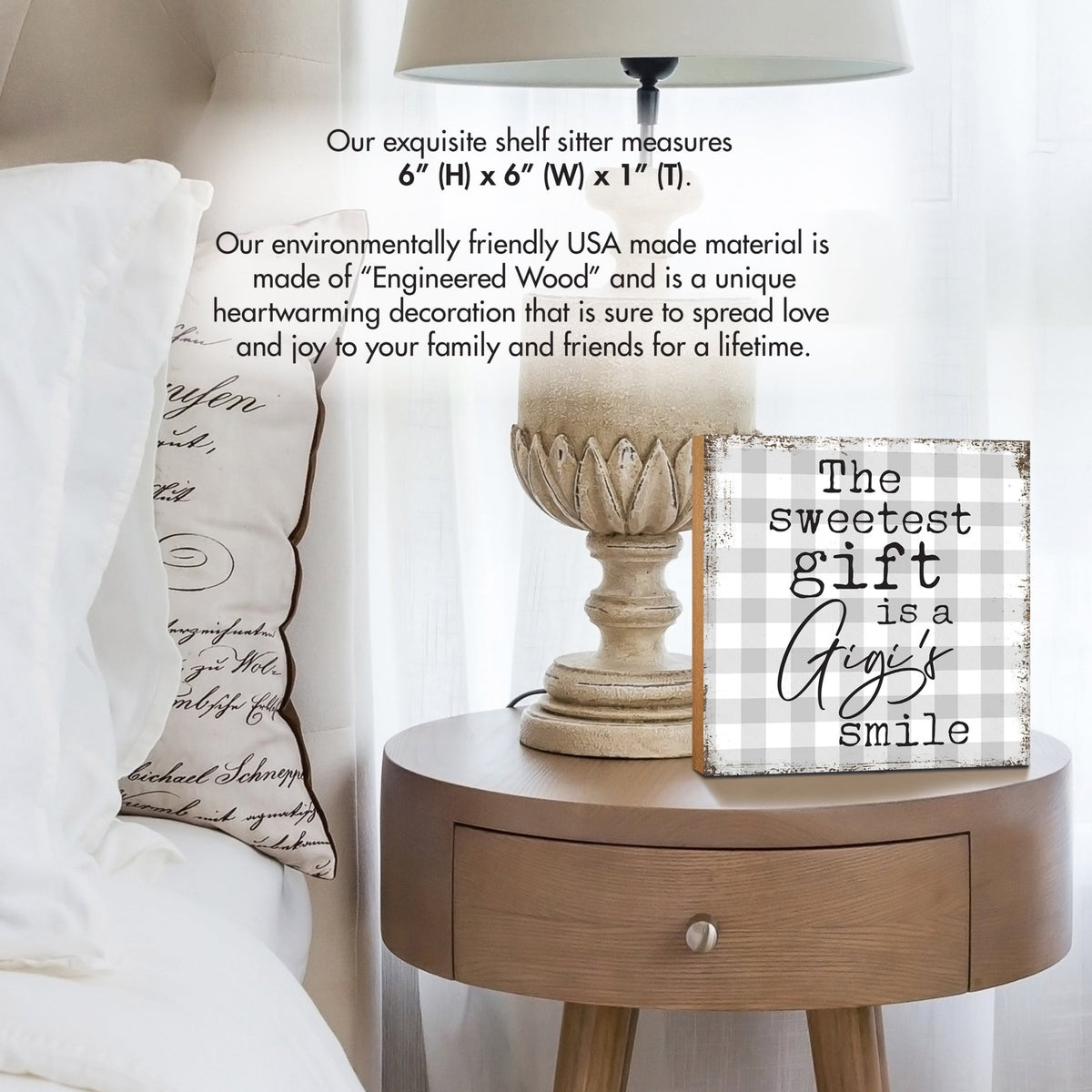 Wooden Unique Shelf Decor and Table Top Signs for Grandmother - The Sweetest Gift - LifeSong Milestones