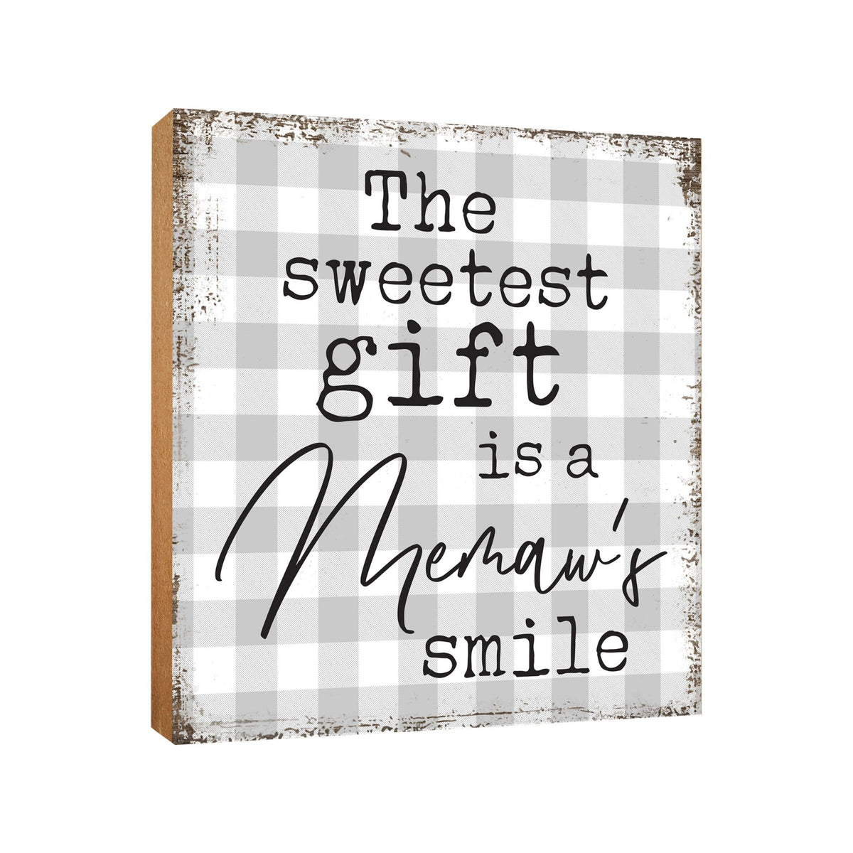 Wooden Unique Shelf Decor and Table Top Signs for Grandmother - The Sweetest Gift - LifeSong Milestones