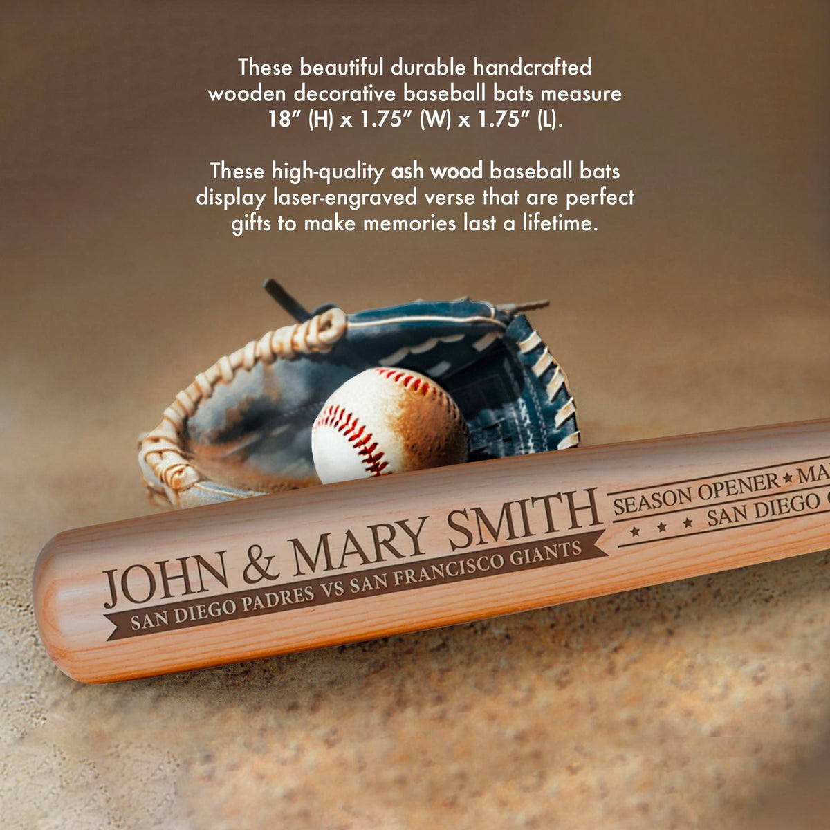 Your Favorite Team Personalized Décor Baseball Bat shelf decor - Season Opener - LifeSong Milestones