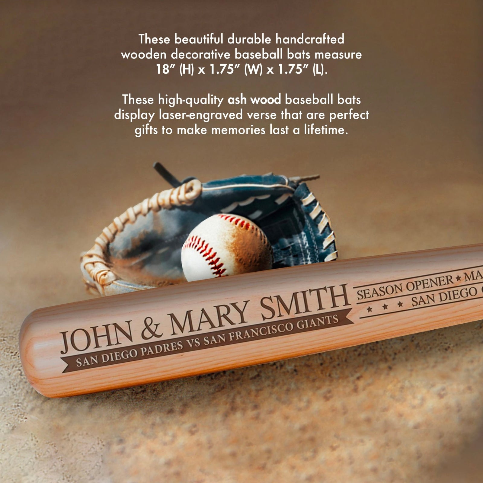 Your Favorite Team Personalized Décor Baseball Bat shelf decor - Season Opener - LifeSong Milestones