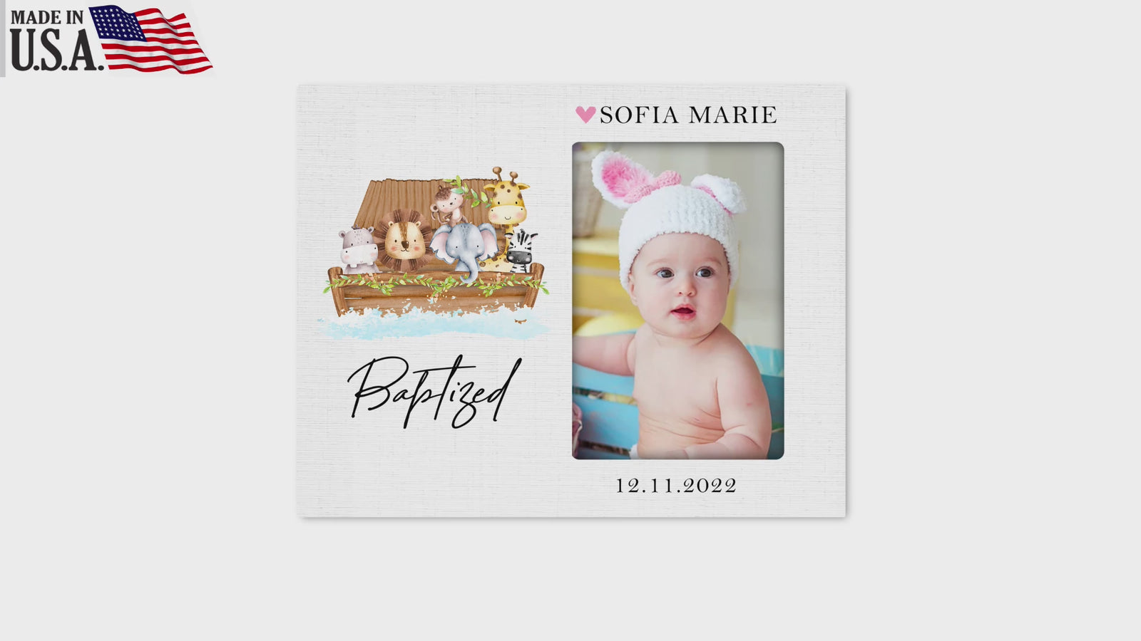 Personalized Baby Baptism Wooden Picture Frame