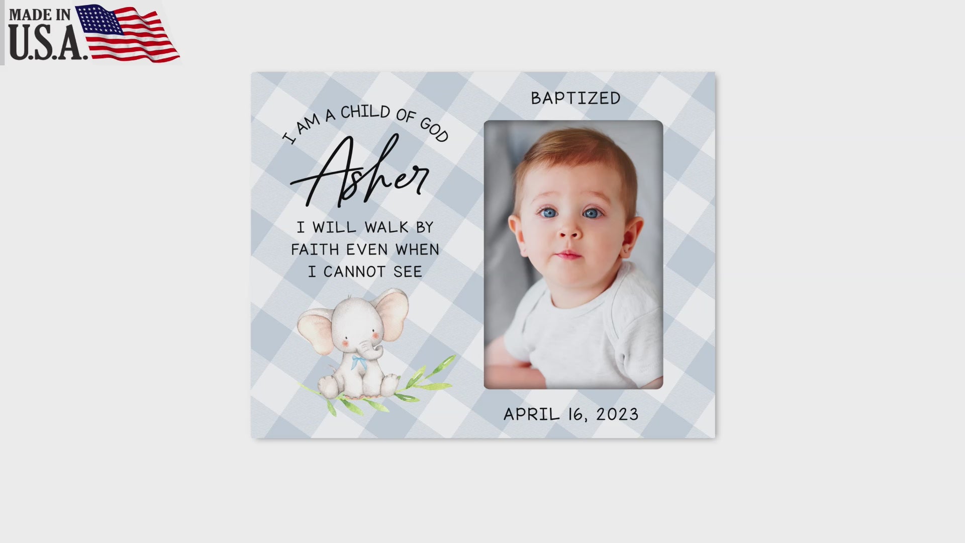 Personalized Baby Baptism Wooden Picture Frame