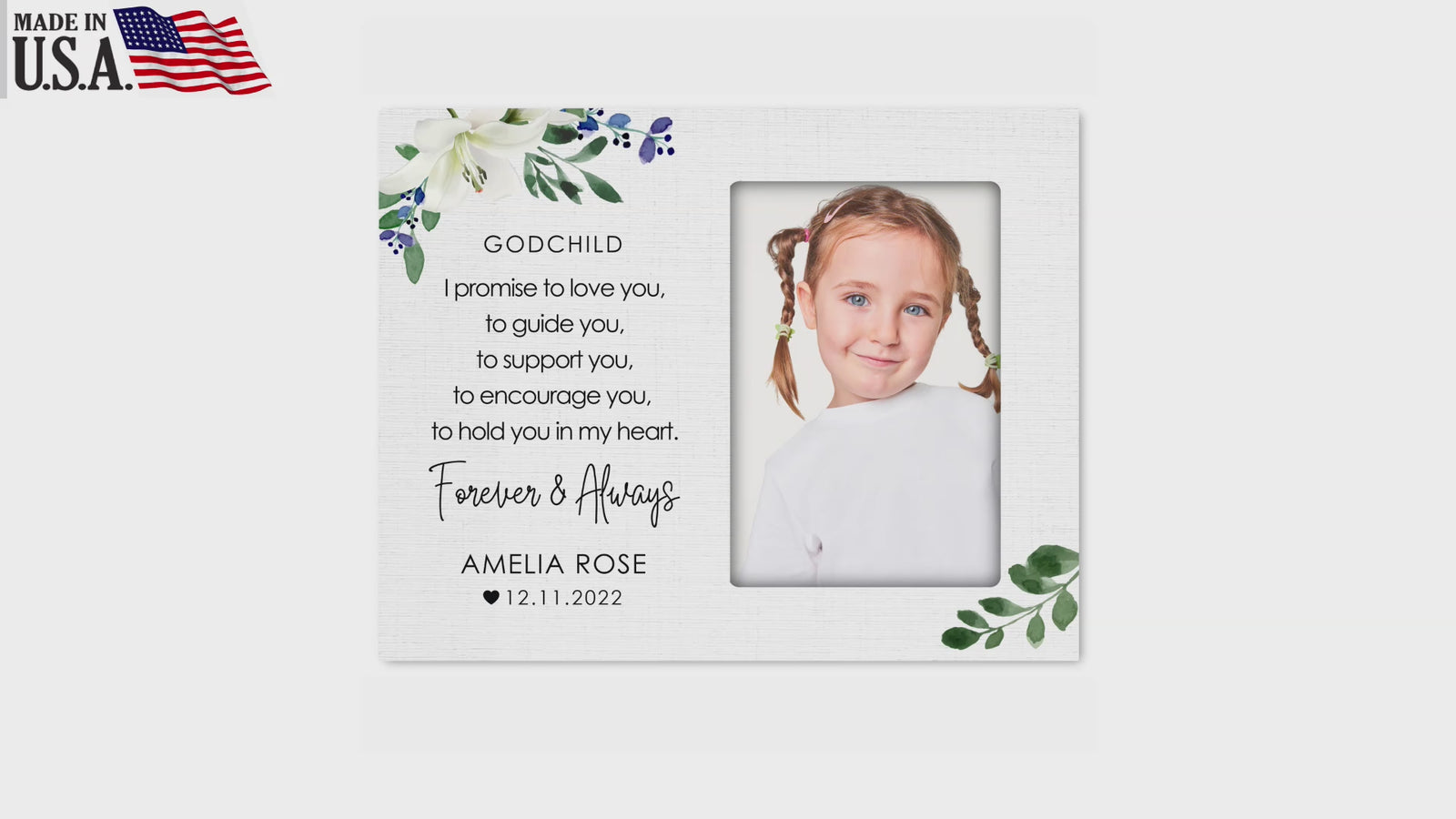 Personalized Godchild Wooden Picture Frame