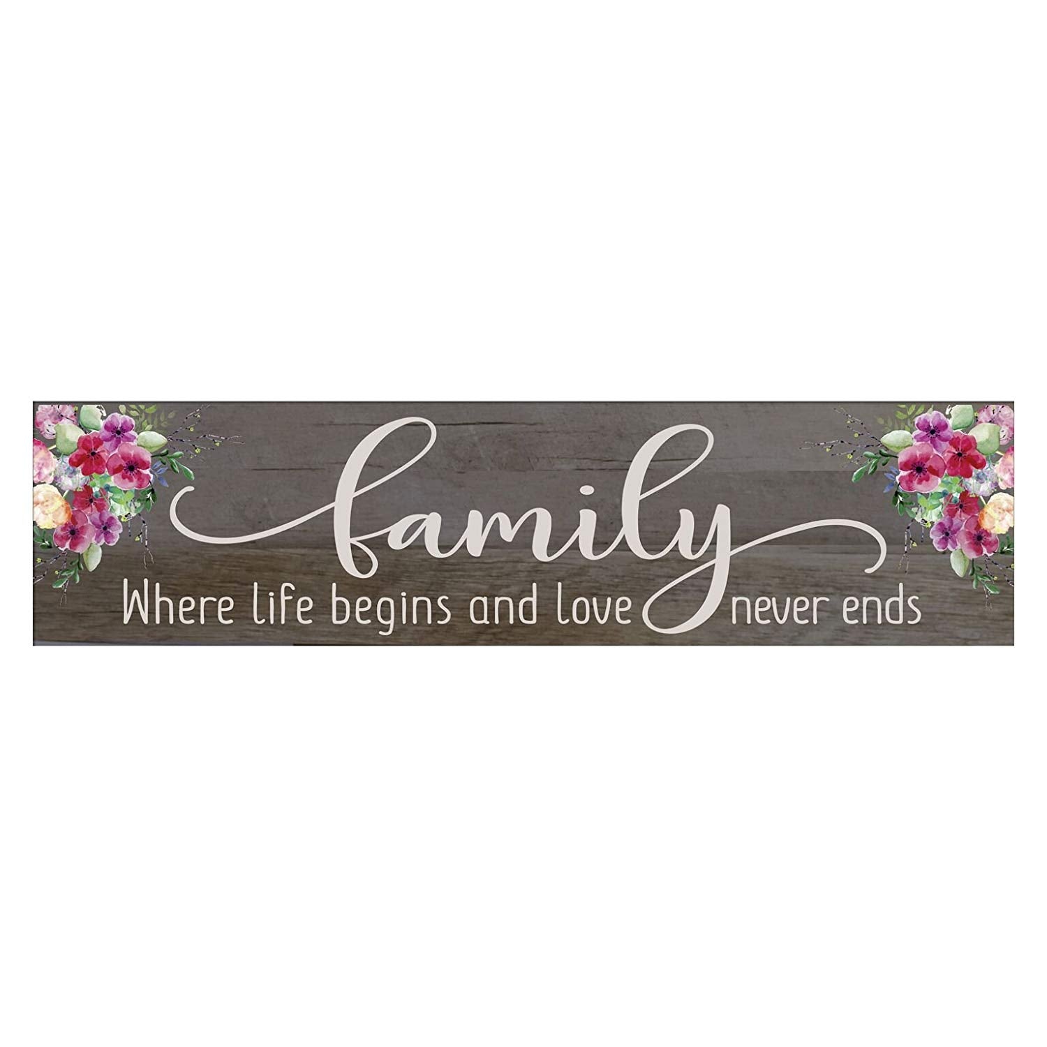 10" x 40" x .0625" Wall Plaque Barnwood Family Rustic Home Decor Sign Print Art - LifeSong Milestones