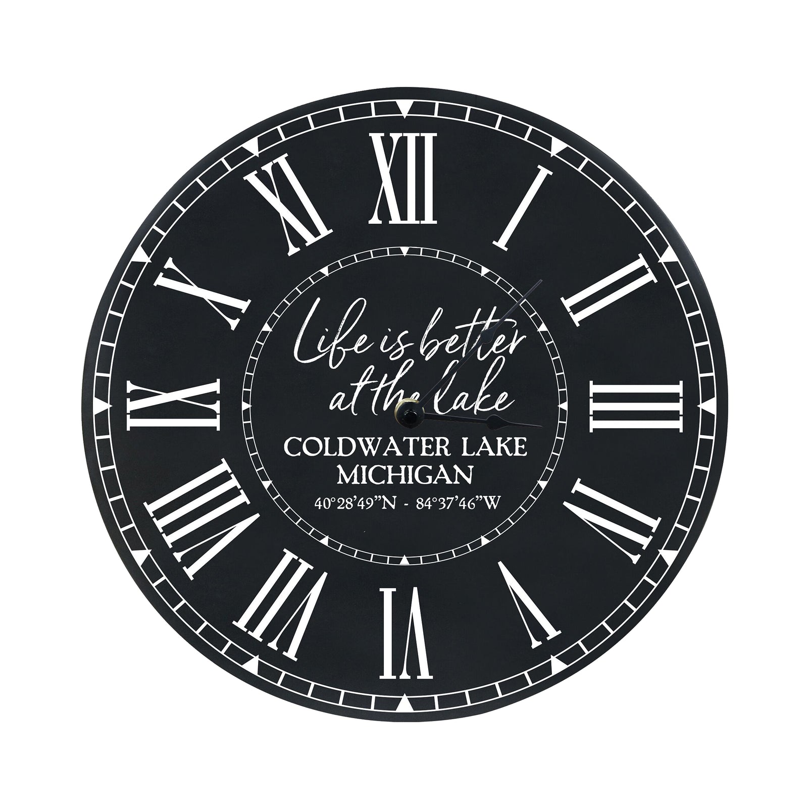 custom wooden 12in family wall clock