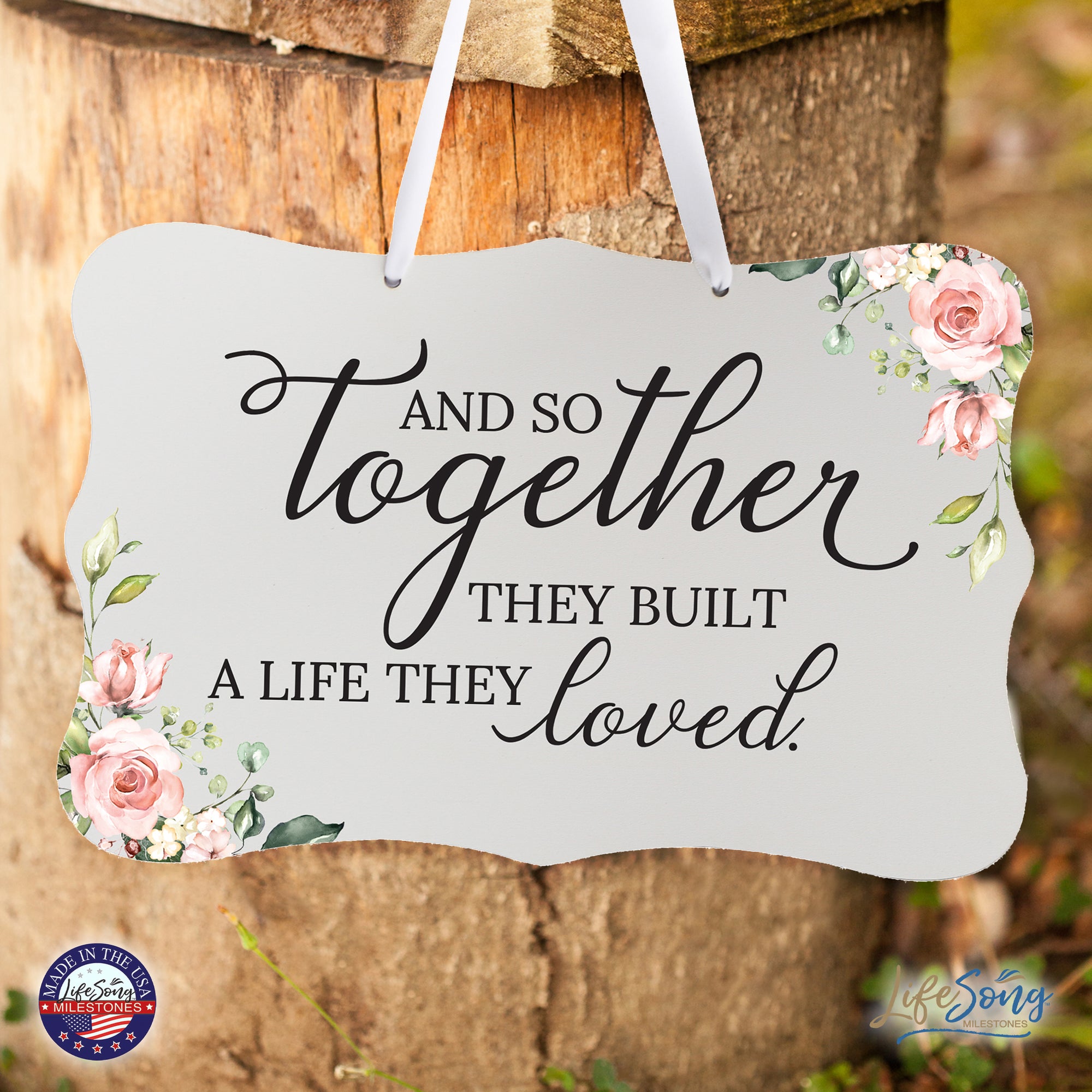 Wedding Wall Hanging Signs For Ceremony And Reception For Couples - And So Together