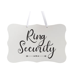 Wedding Wall Hanging Signs For Ceremony And Reception For Couples - Ring Security