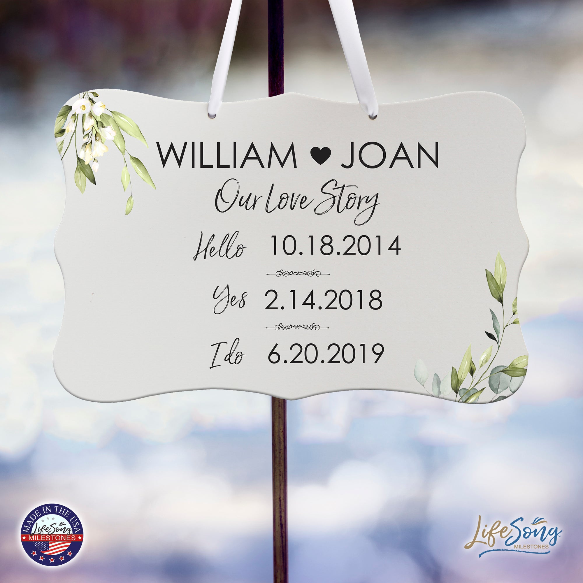 Custom Wedding Wall Hanging Signs For Ceremony And Reception For Couple - Our Love Story