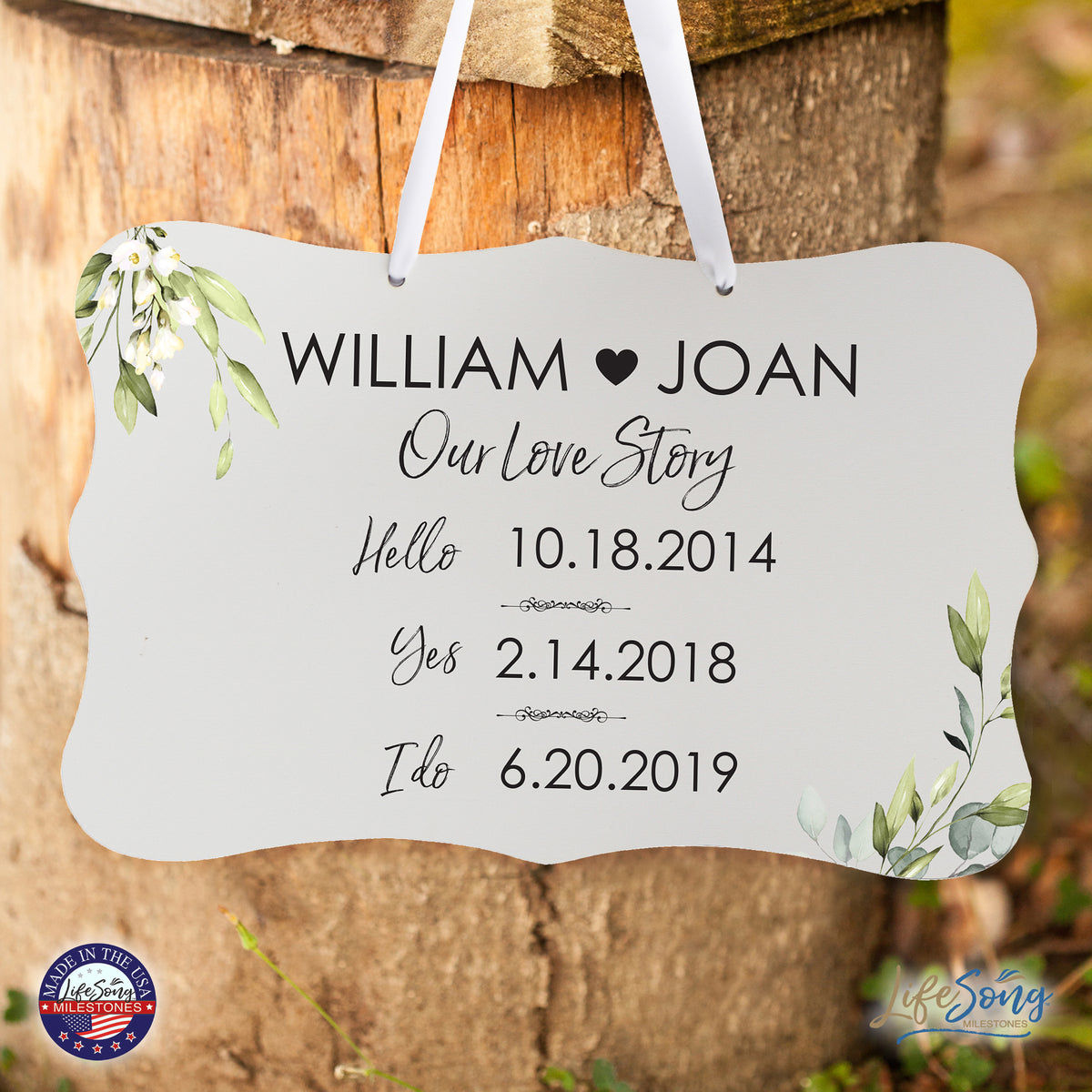 Custom Wedding Wall Hanging Signs For Ceremony And Reception For Couple - Our Love Story