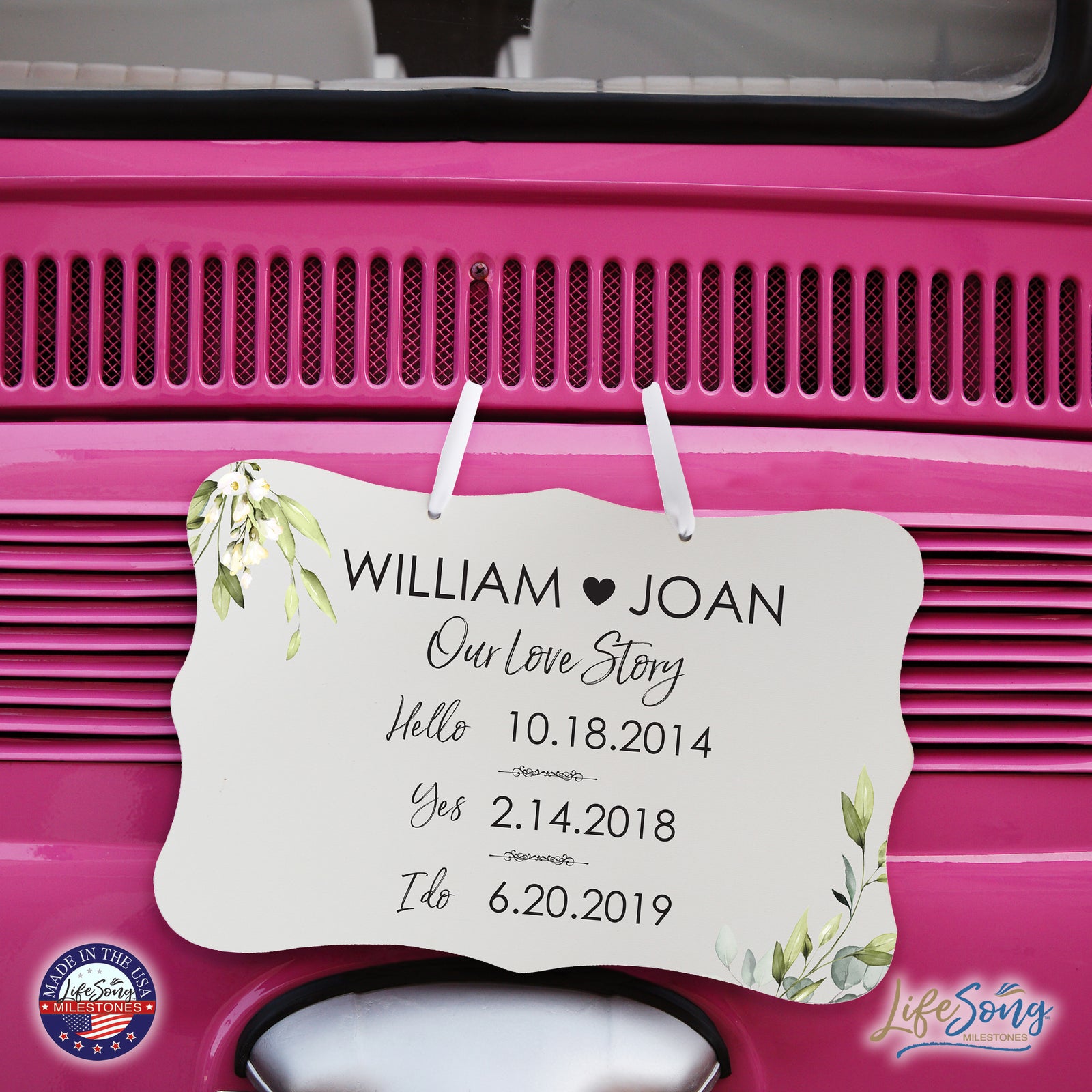 Custom Wedding Wall Hanging Signs For Ceremony And Reception For Couple - Our Love Story