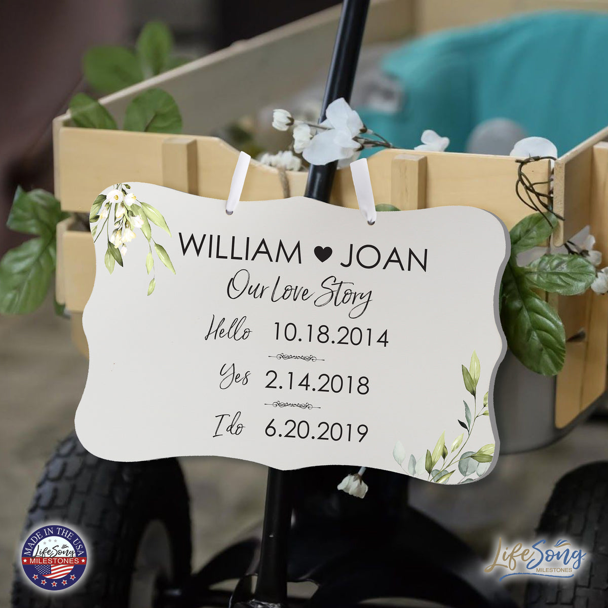 Custom Wedding Wall Hanging Signs For Ceremony And Reception For Couple - Our Love Story