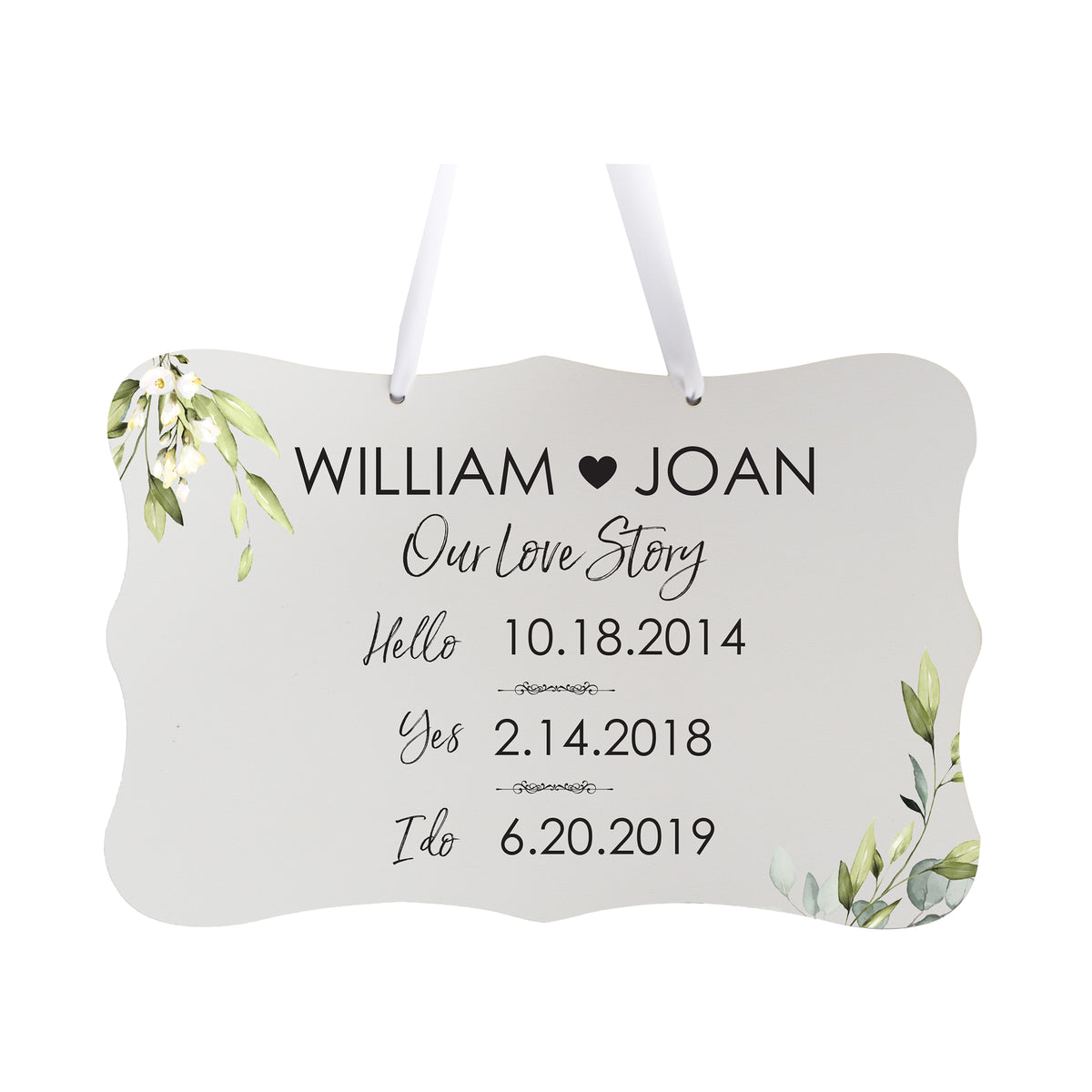 Custom Wedding Wall Hanging Signs For Ceremony And Reception For Couple - Our Love Story