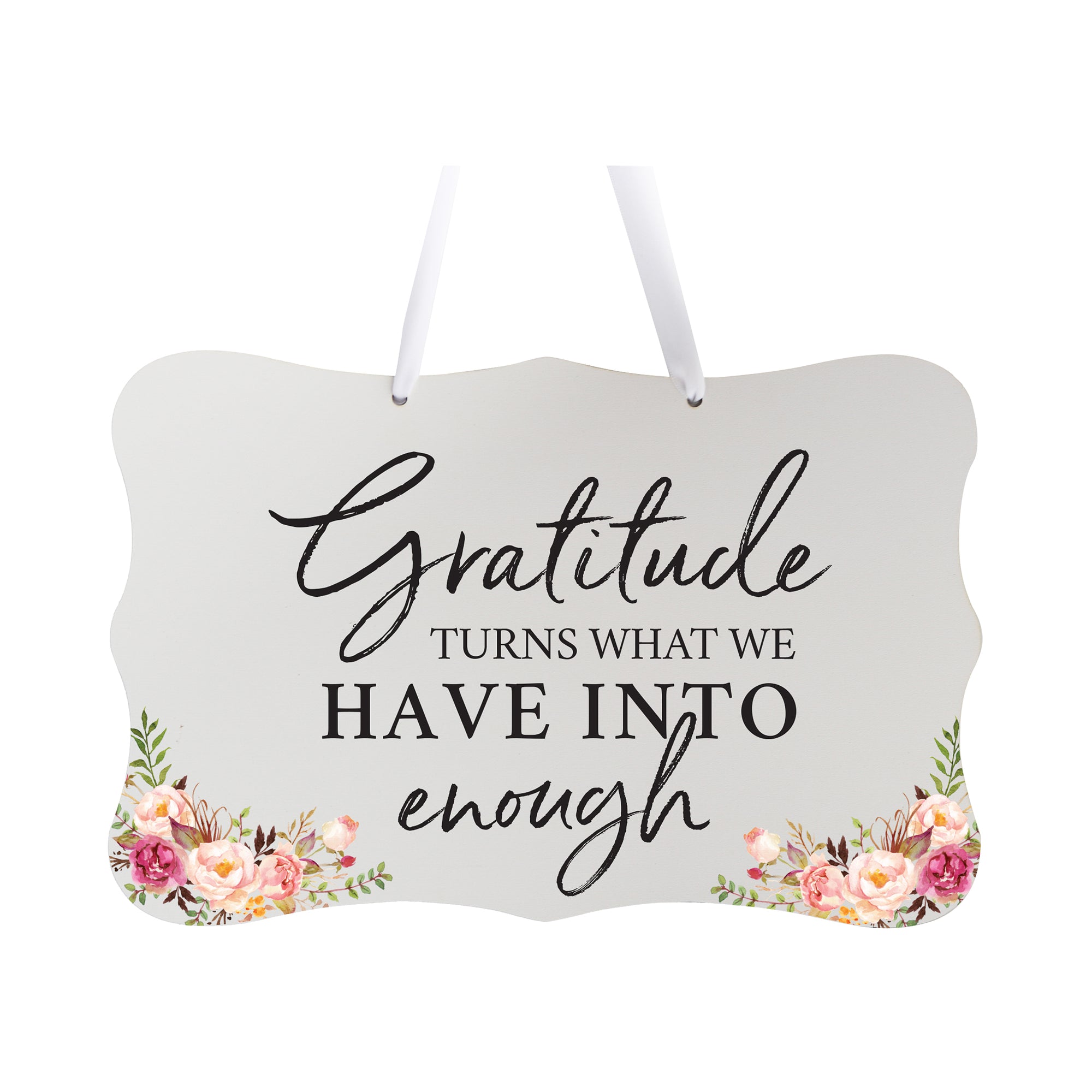 Wooden Wall Hanging Sign for Home Decorations 8x12 - Gratitude Turns