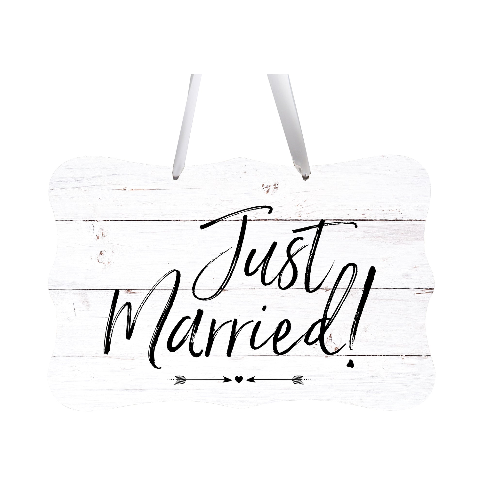 Wedding Wall Hanging Signs For Ceremony And Reception For Couples - Just Married (Heart)