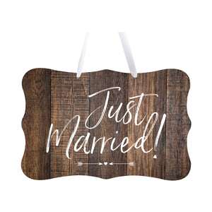 Wedding Wall Hanging Signs For Ceremony And Reception For Couples - Just Married (Heart)