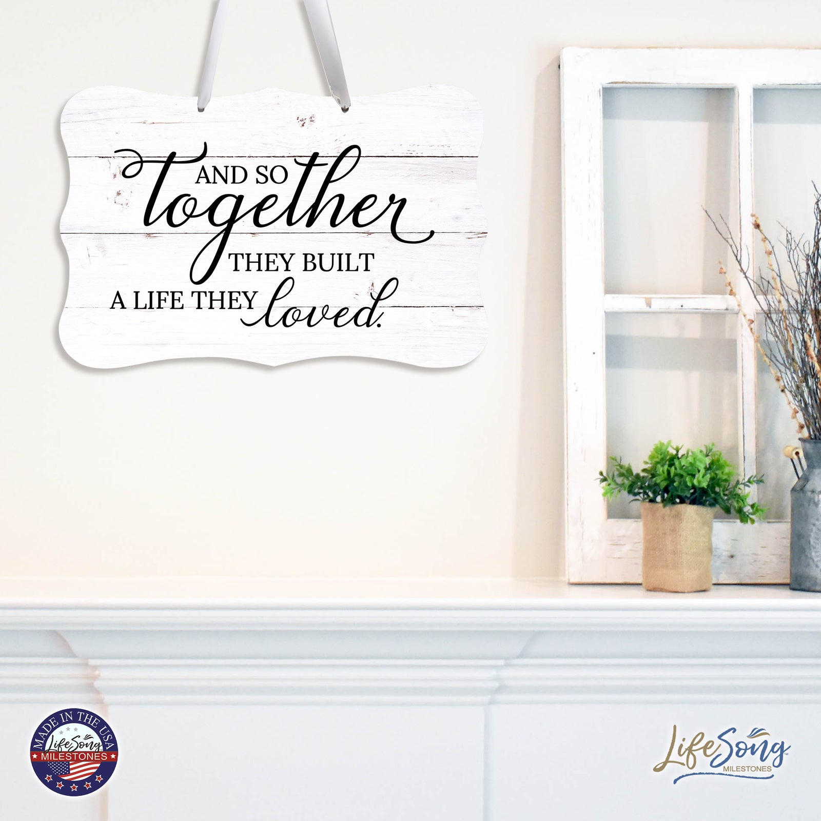 Wedding Wall Hanging Signs For Ceremony And Reception For Couples - And So Together - LifeSong Milestones