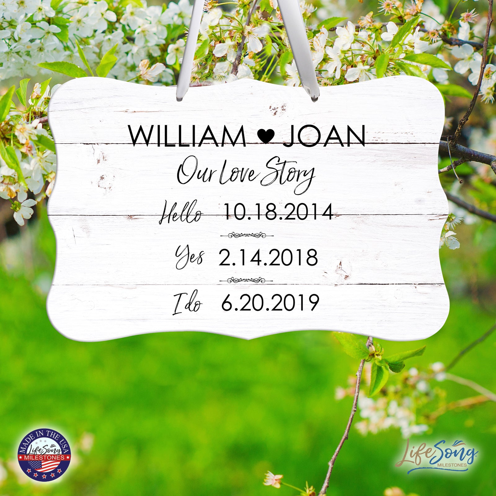 Custom Wedding Wall Hanging Signs For Ceremony And Reception For Couple - Our Love Story