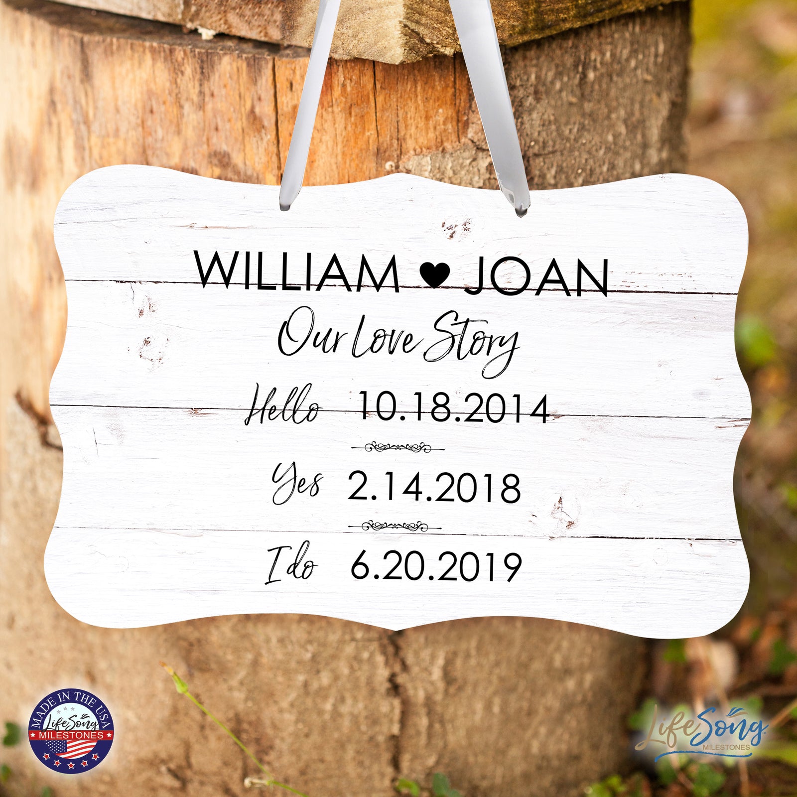 Custom Wedding Wall Hanging Signs For Ceremony And Reception For Couple - Our Love Story