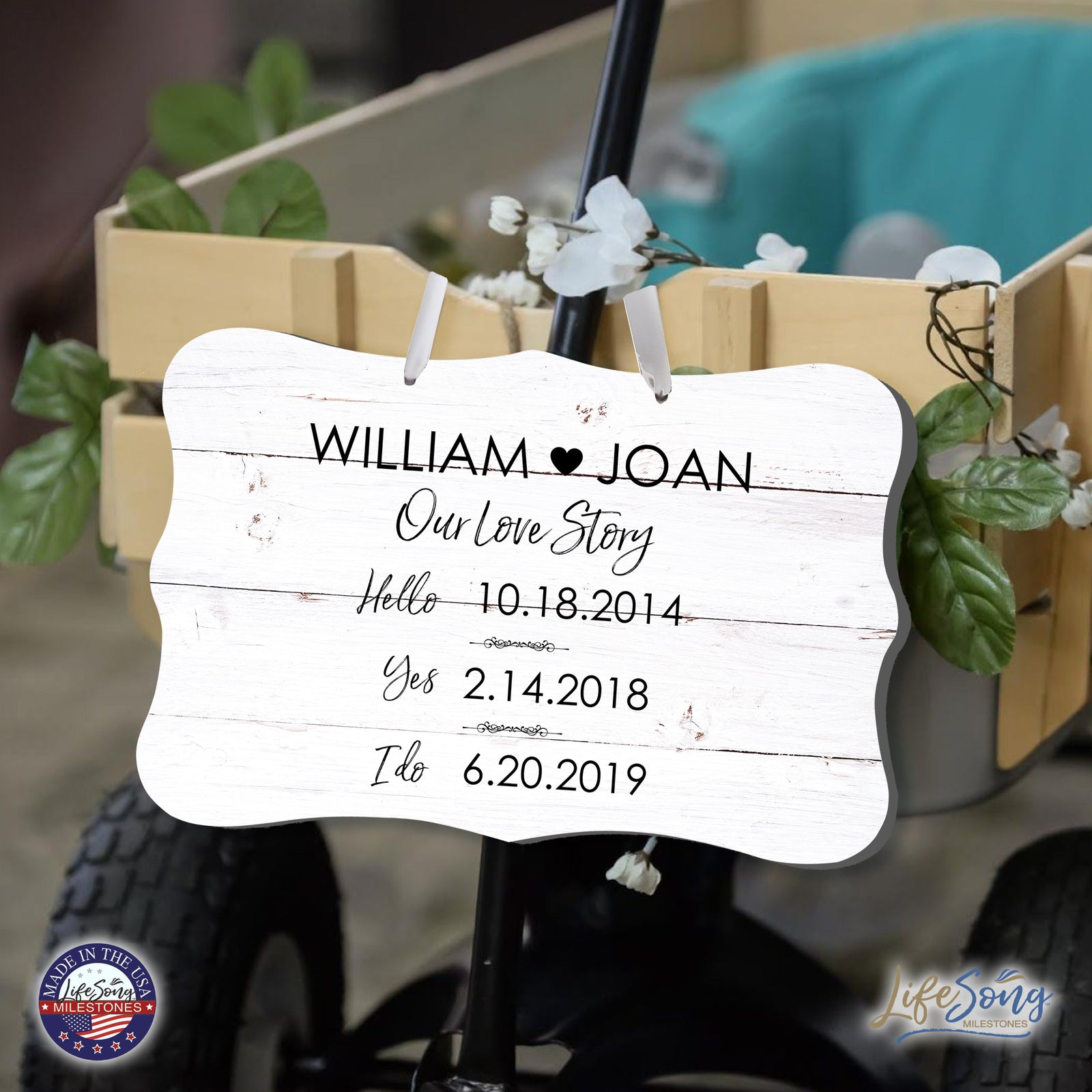 Custom Wedding Wall Hanging Signs For Ceremony And Reception For Couple - Our Love Story