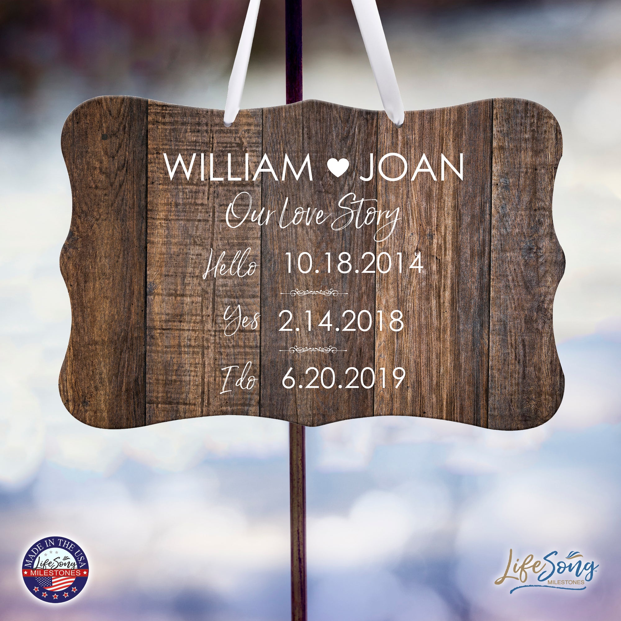 Custom Wedding Wall Hanging Signs For Ceremony And Reception For Couple - Our Love Story