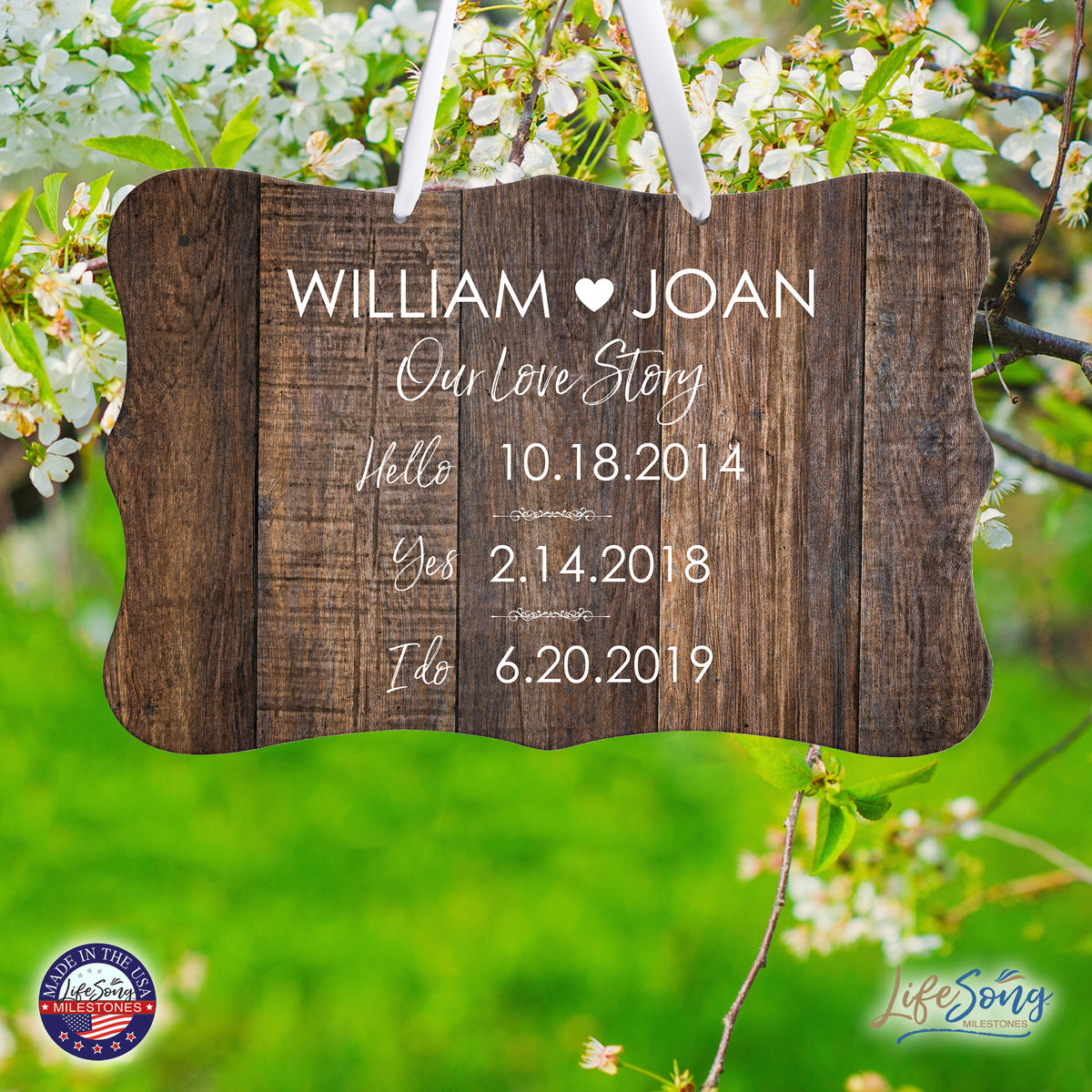 Custom Wedding Wall Hanging Signs For Ceremony And Reception For Couple - Our Love Story