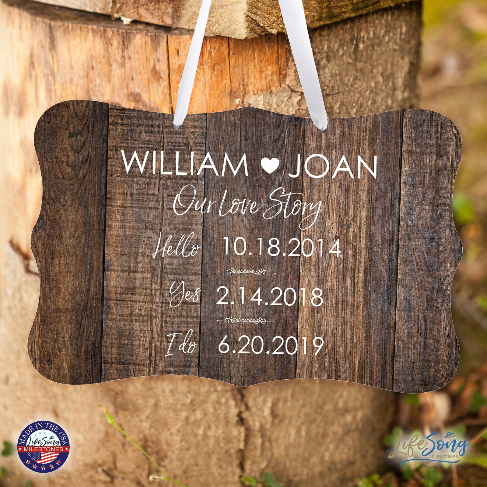 Custom Wedding Wall Hanging Signs For Ceremony And Reception For Couple - Our Love Story